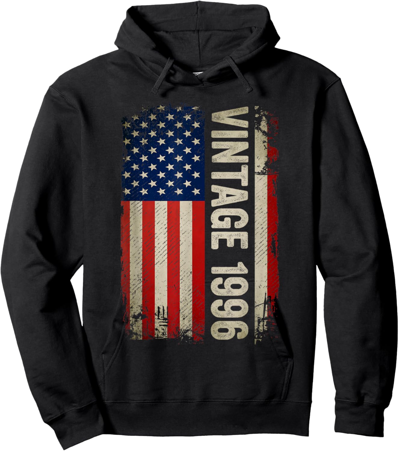30 Year Old Gift Vintage 1996 American Flag 30th Birthday Hoodie - Hoodie | Black