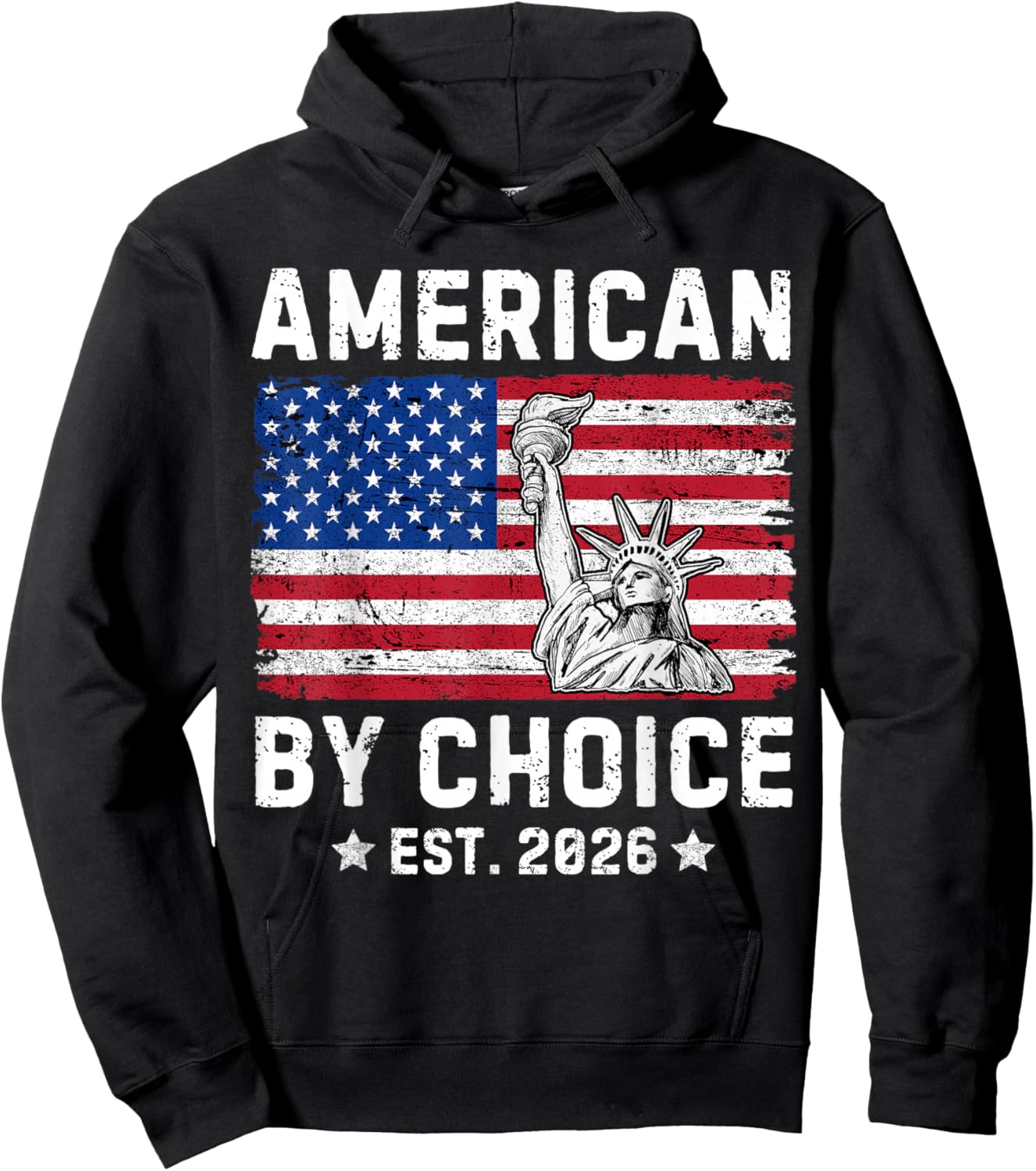 American by Choice Est 2026 Proud New USA Citizen Hoodie - Hoodie | Black