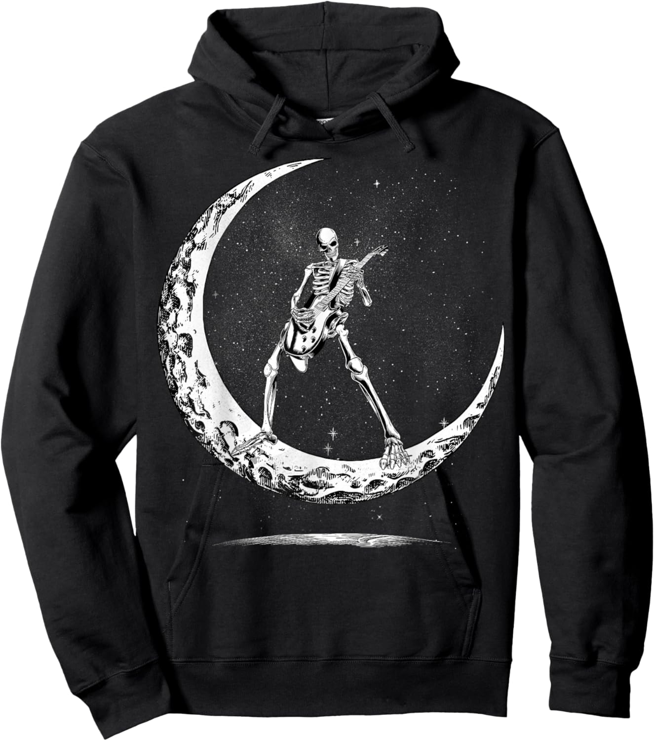 Skeleton Playing Guitar Rock and Roll Band Kids Hoodie - Hoodie | Black