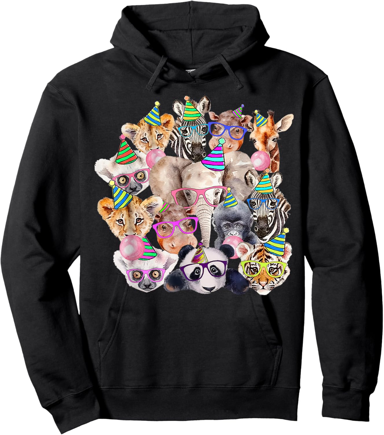 Zoo Animals Wildlife Birthday Party Zoo Day Animals Hoodie - Hoodie | Black
