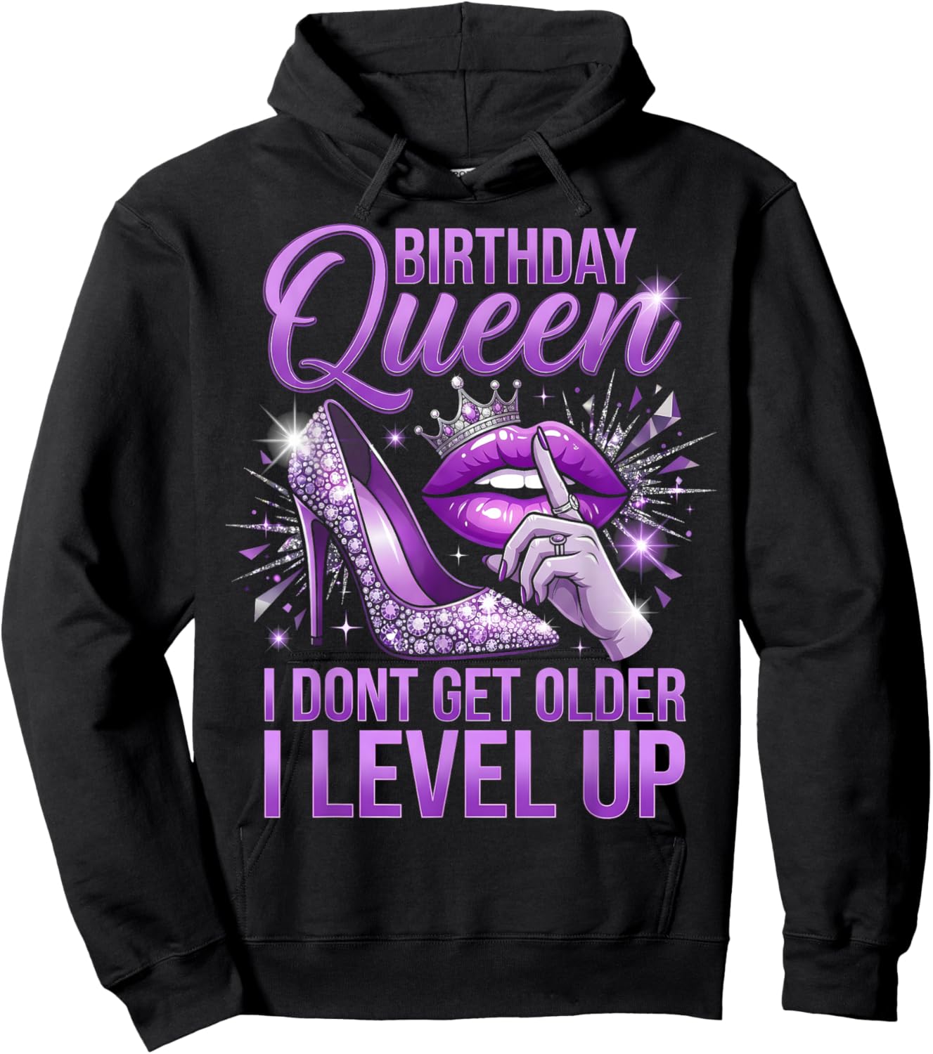 Party Diva Birthday Queen I Dont Get Older I Level Up Hoodie - Hoodie | Black