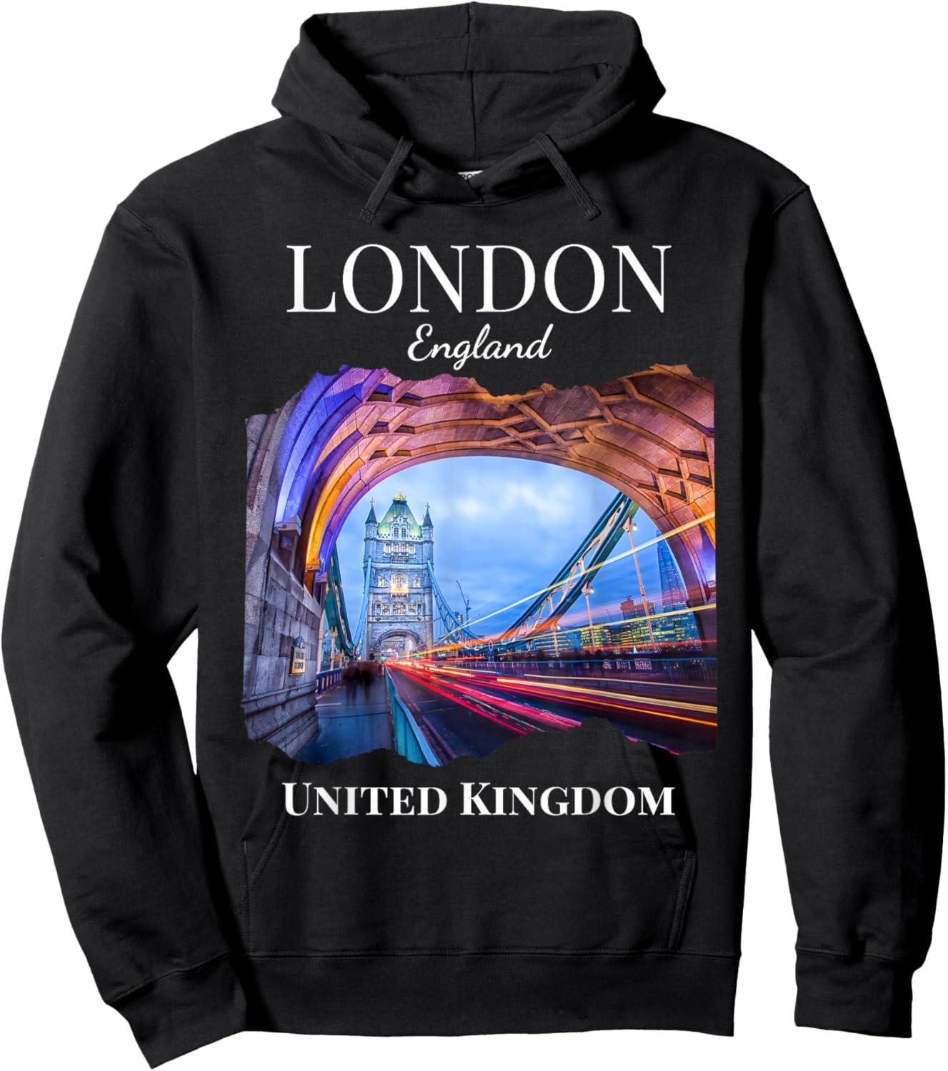 London England Bridge Tower Tourist Souvenir Women Men Kids Hoodie - Hoodie | Black