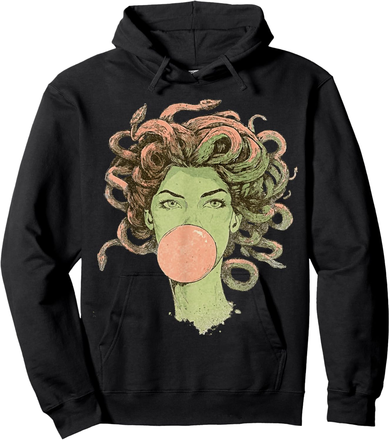 Medusa Bubblegum Mythological Snake Hair Goddess Feminist Hoodie - Hoodie | Black