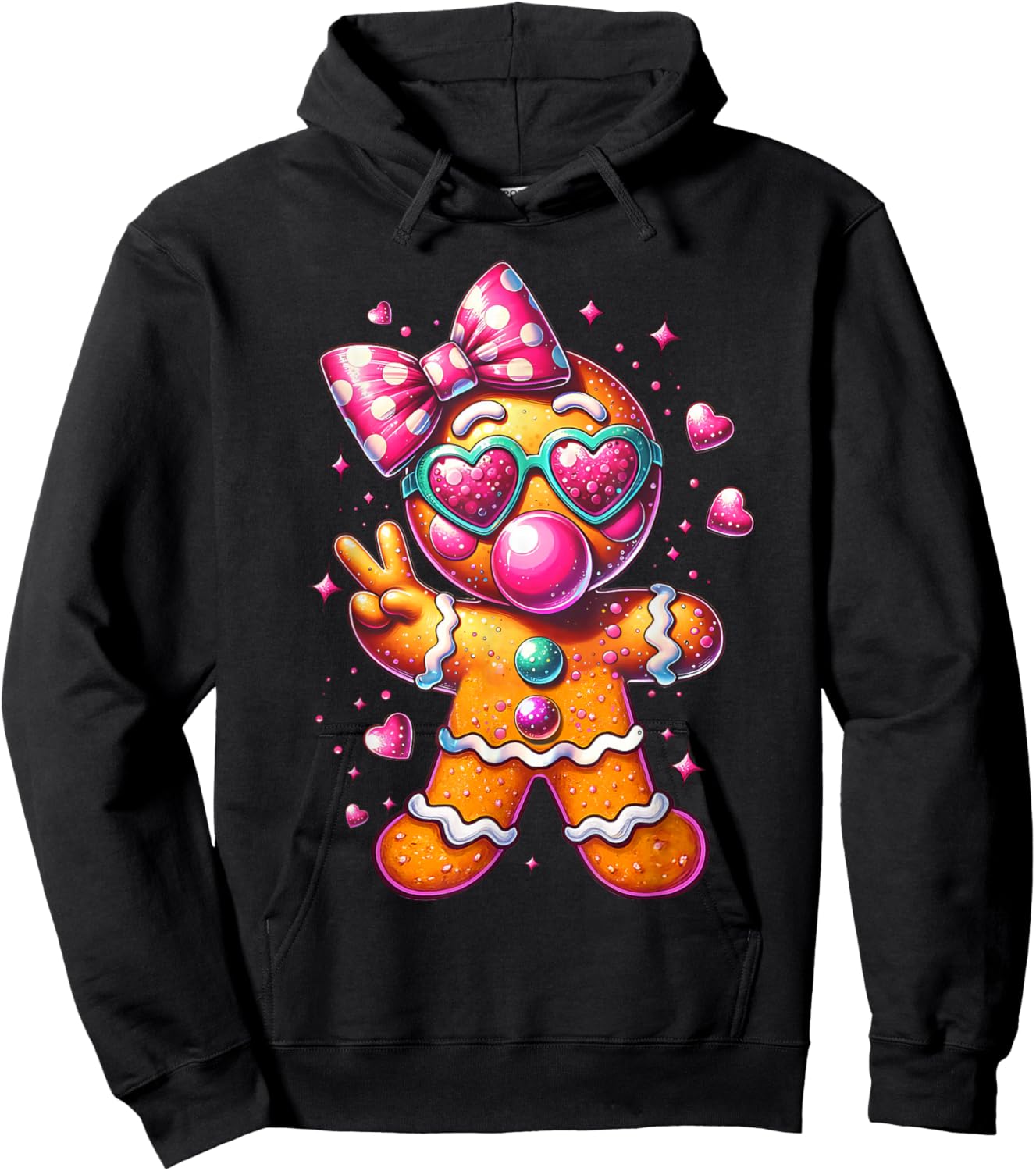 Funny Gingerbread Man Xmas Merry Christmas Pajamas Holiday Hoodie - Hoodie | Black