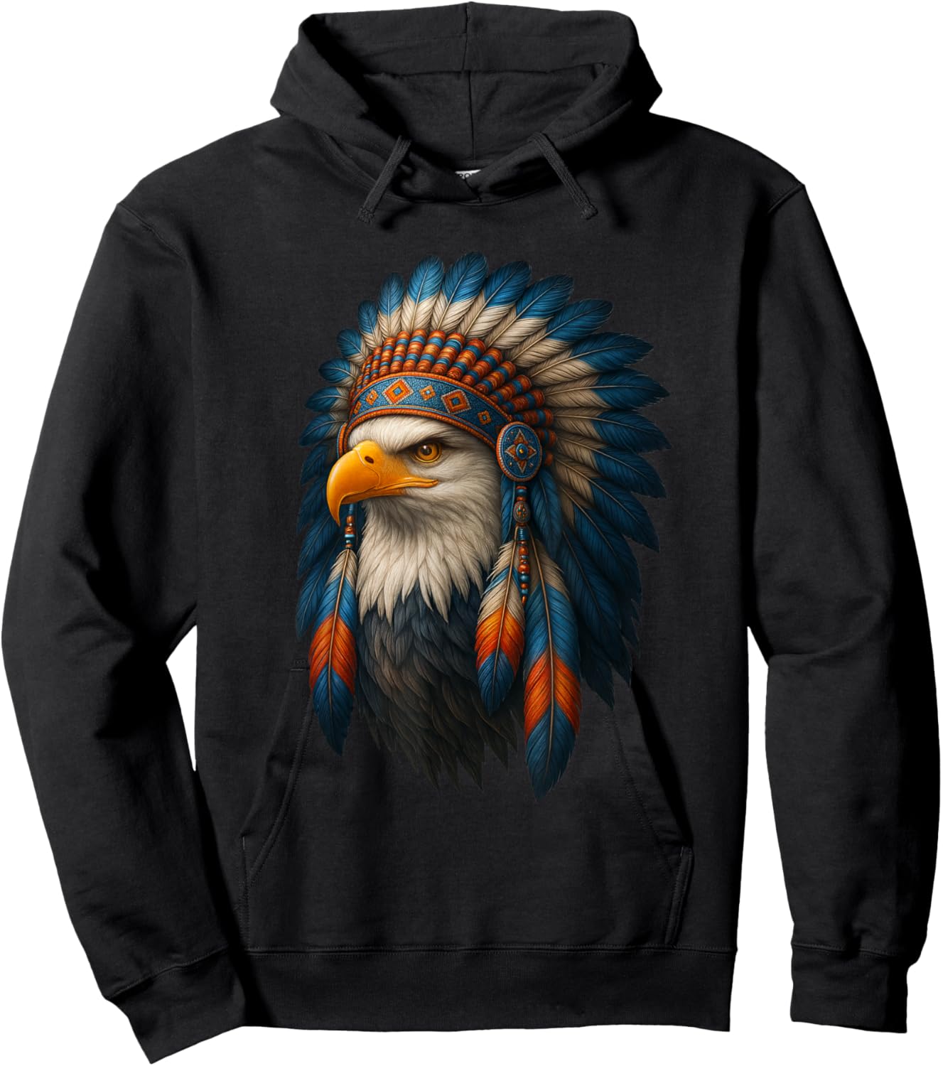 Native American Headdress Eagle Navajo Nation Hoodie - Hoodie | Black