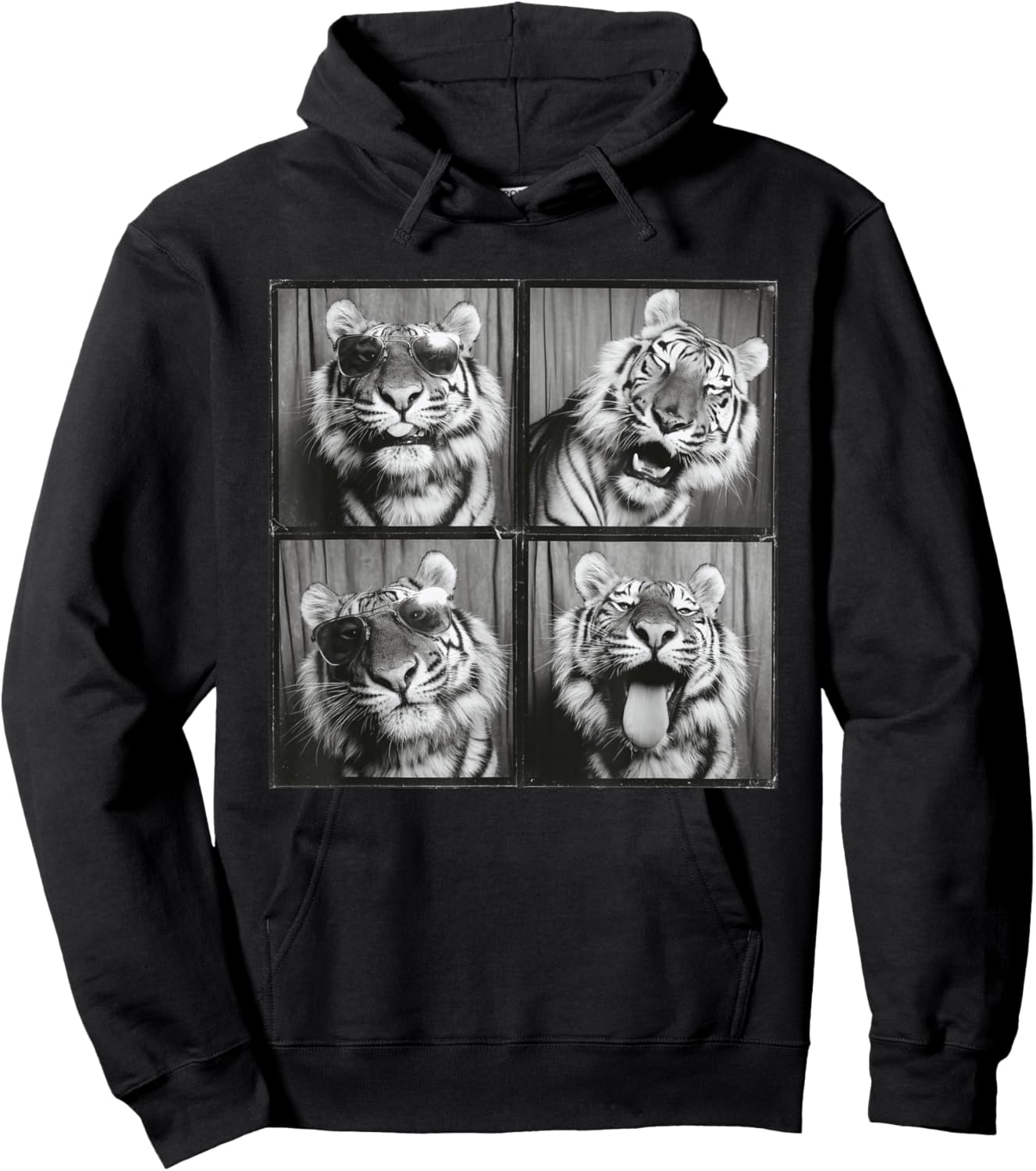 Funny Tiger Sunglasses Hoodie - Hoodie | Black