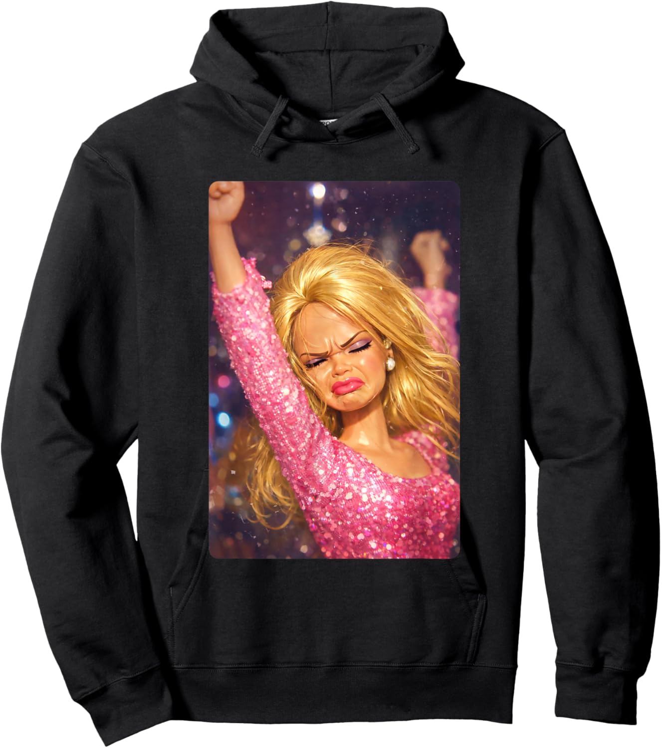 Funny Doll Face Meme Hilarious Doll Dance Night Club Disco Hoodie - Hoodie | Black