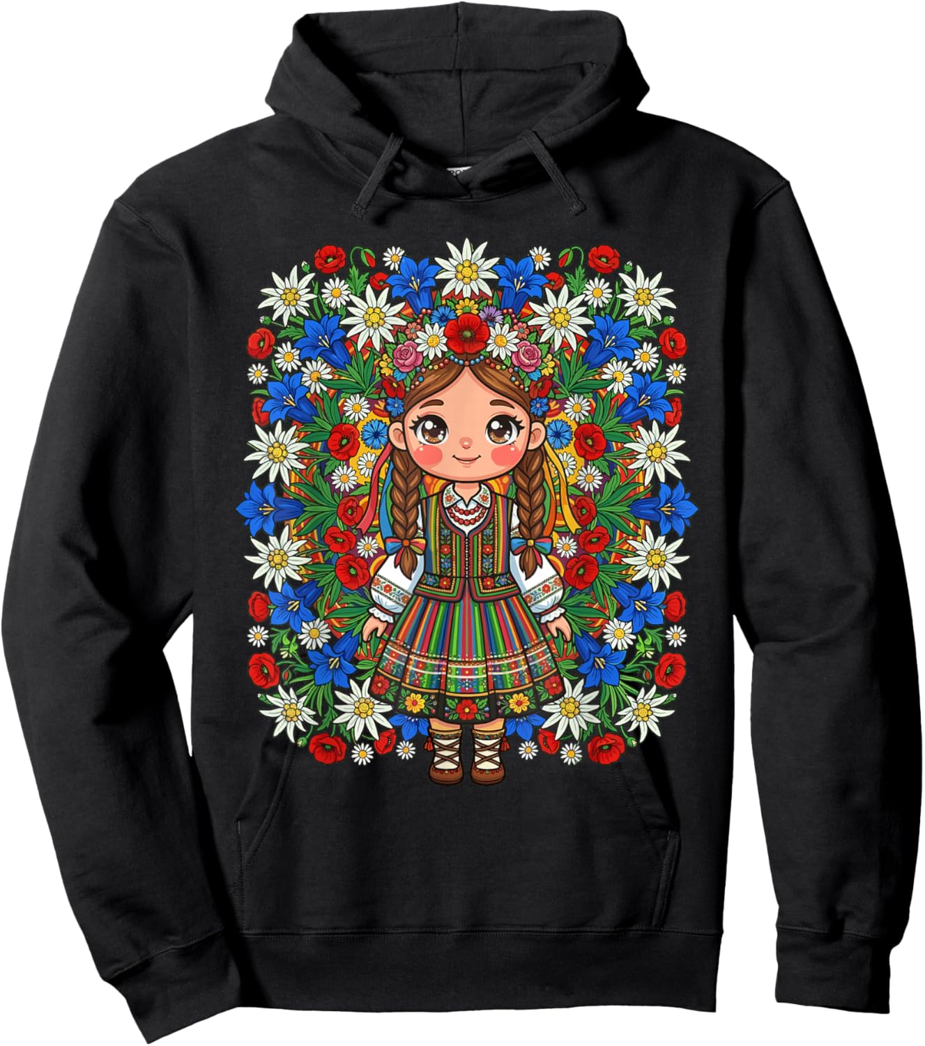 Dabbing Polish Princess Meme Polish Pride Folk Art Hoodie - Hoodie | Black