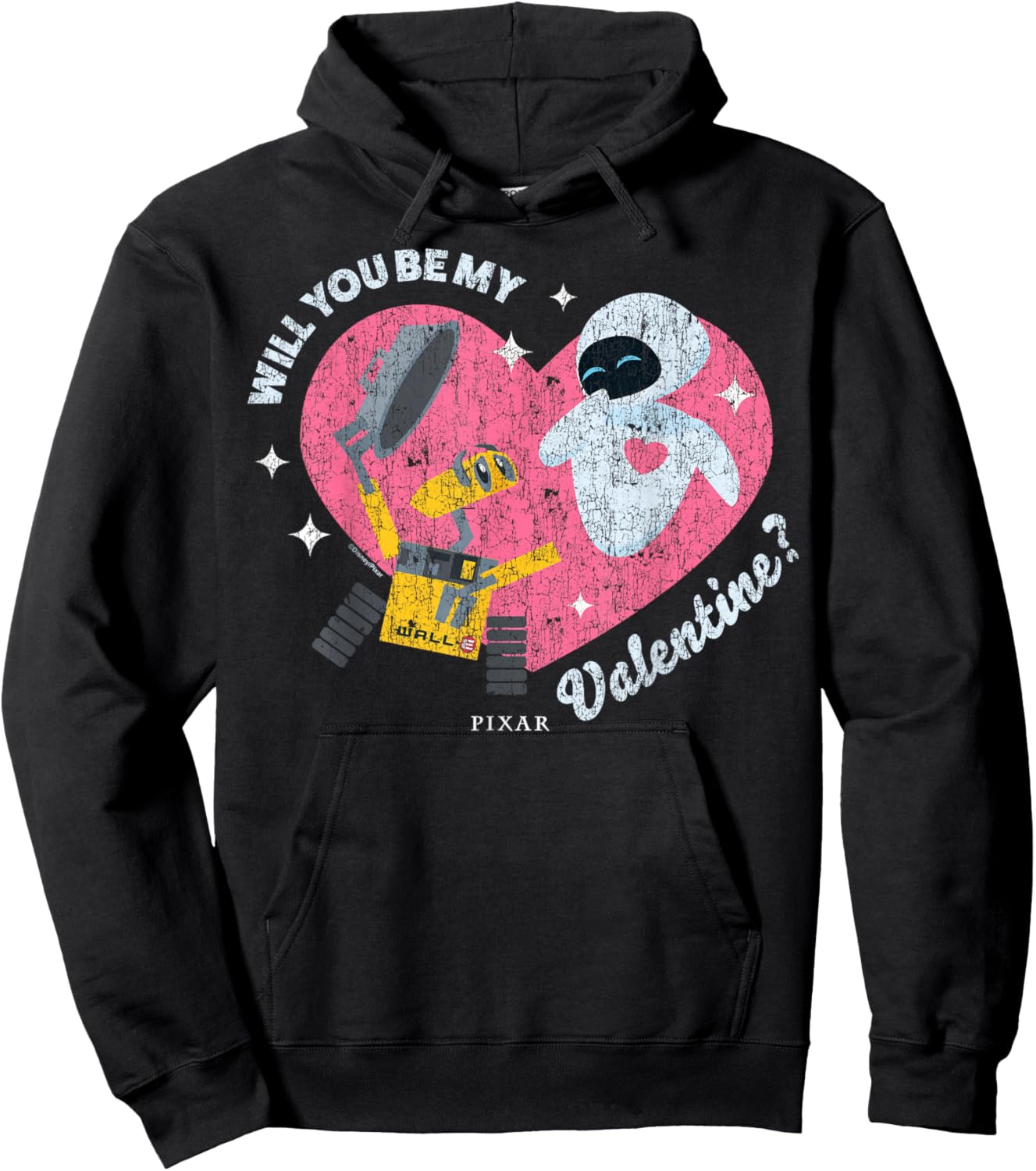 Disney Pixar Wall-E Eve Valentine Heart Hoodie - Hoodie | Black