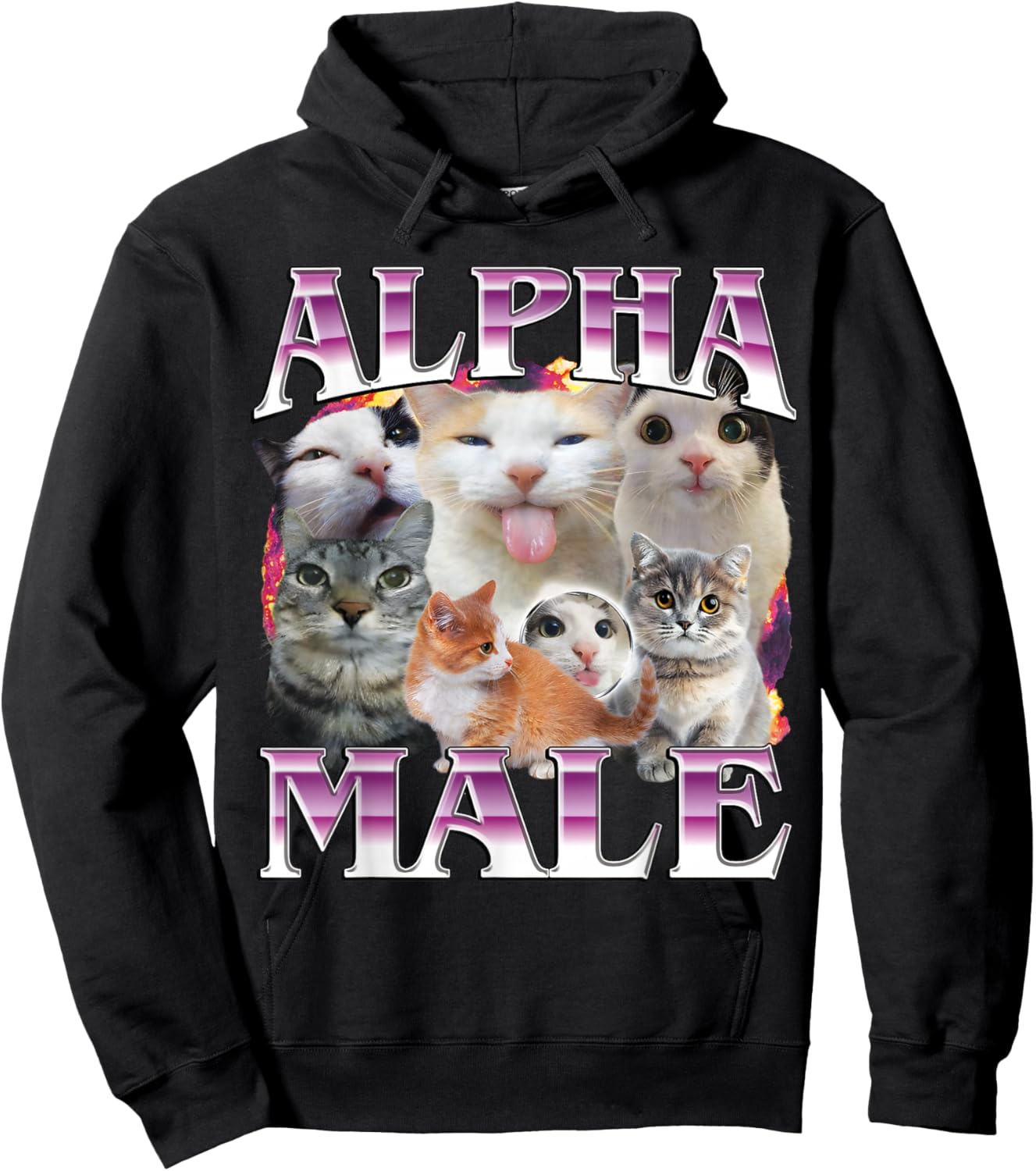 Funny Alpha Male Cat Shirt, Hilarious Cat Meme Cat Lovers Hoodie - Hoodie | Black