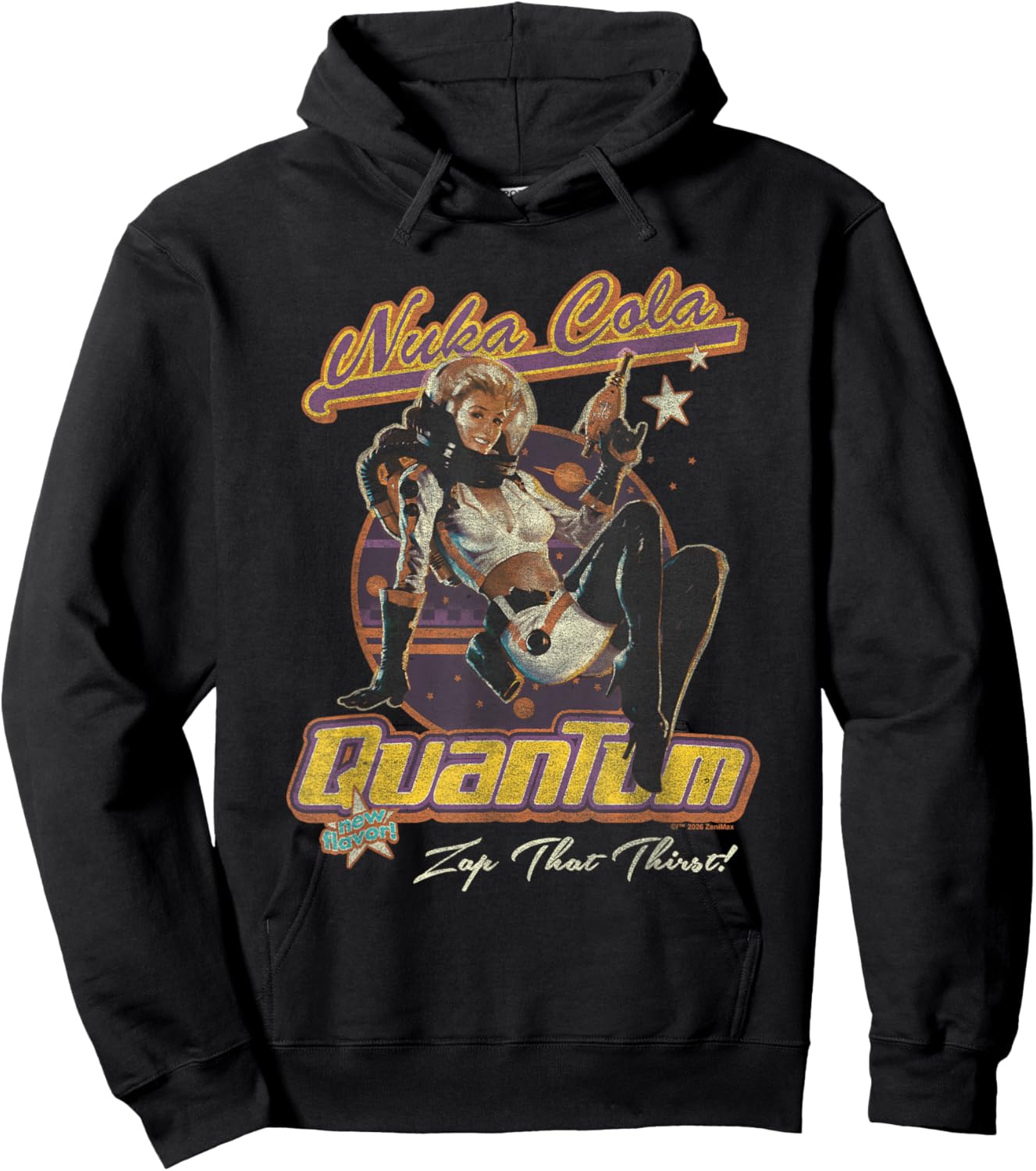 Fallout Video Game Nuka Cola Quantum Vintage Pin-Up Logo Hoodie - Hoodie | Black