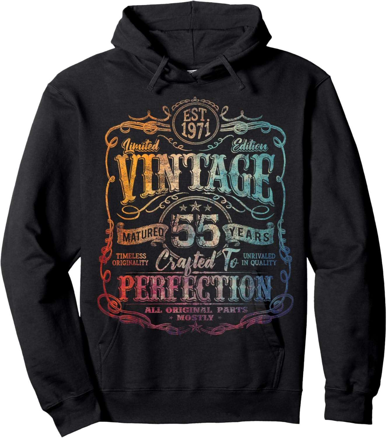 Vintage 1971 Limited Edition Shirt 55 Year Old 55th Birthday Hoodie - Hoodie | Black
