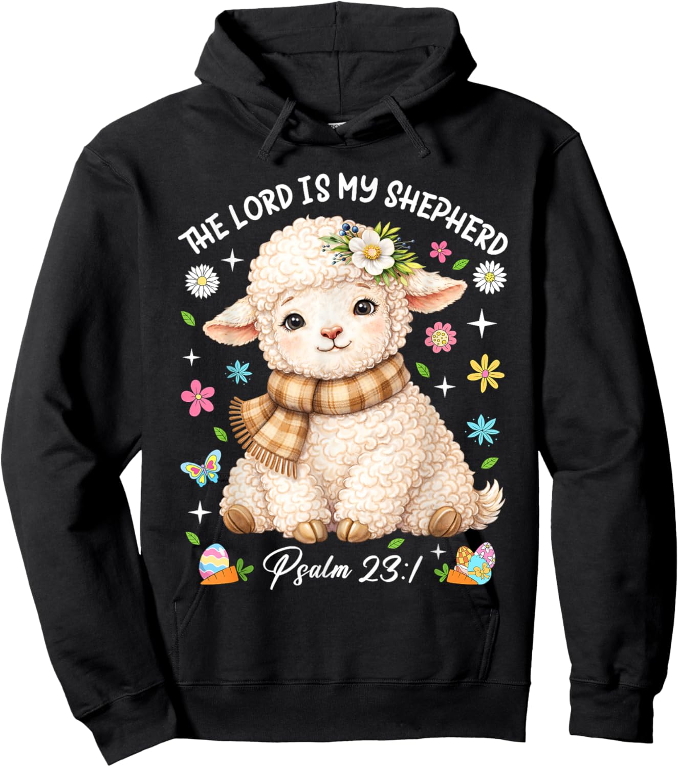 The Lord is My Shepherd Easter Christian Faith Bible Verse Hoodie - Hoodie | Black