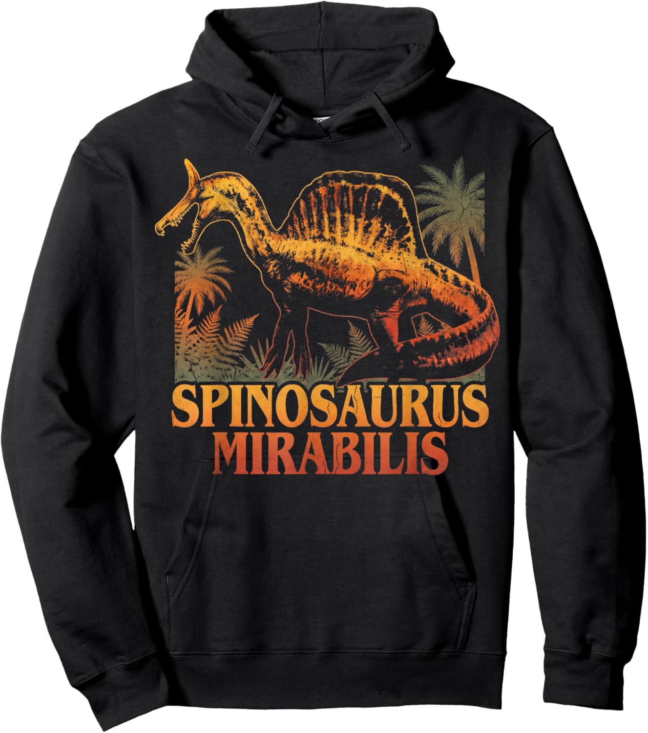 Spinosaurus Mirabilis Vintage Dinosaur Paleontology Hoodie - Hoodie | Black