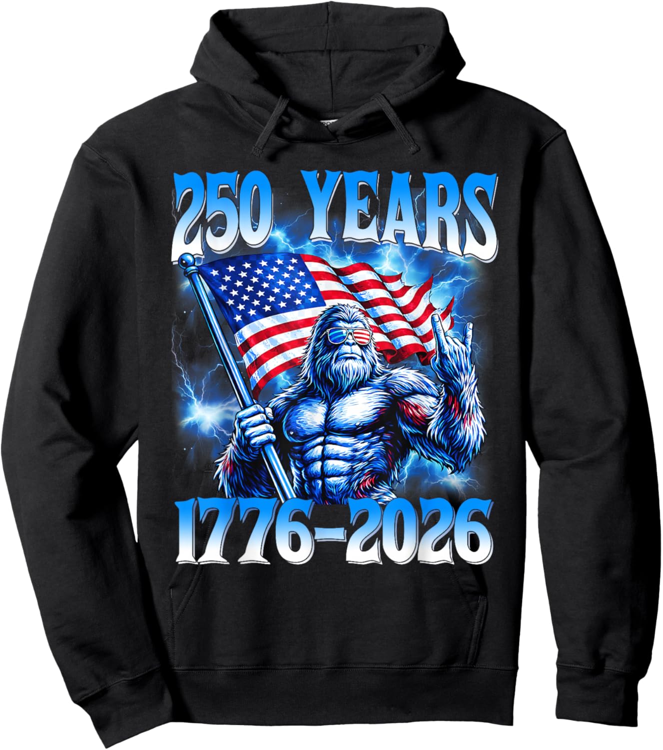 250 Years American 1776 2026 250th USA Patriotic 4th of July Hoodie - Hoodie | Black