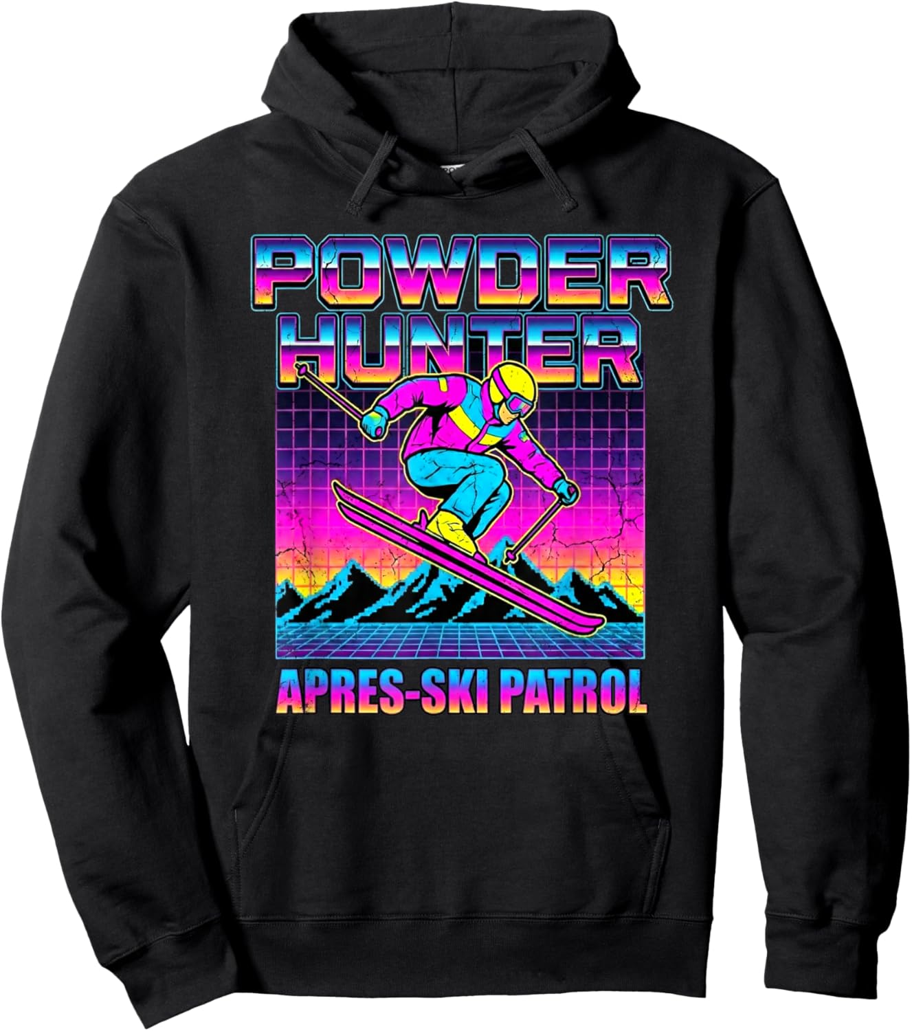 Powder Hunter Apres-Ski Patrol Retro 80s Ski Hoodie - Hoodie | Black