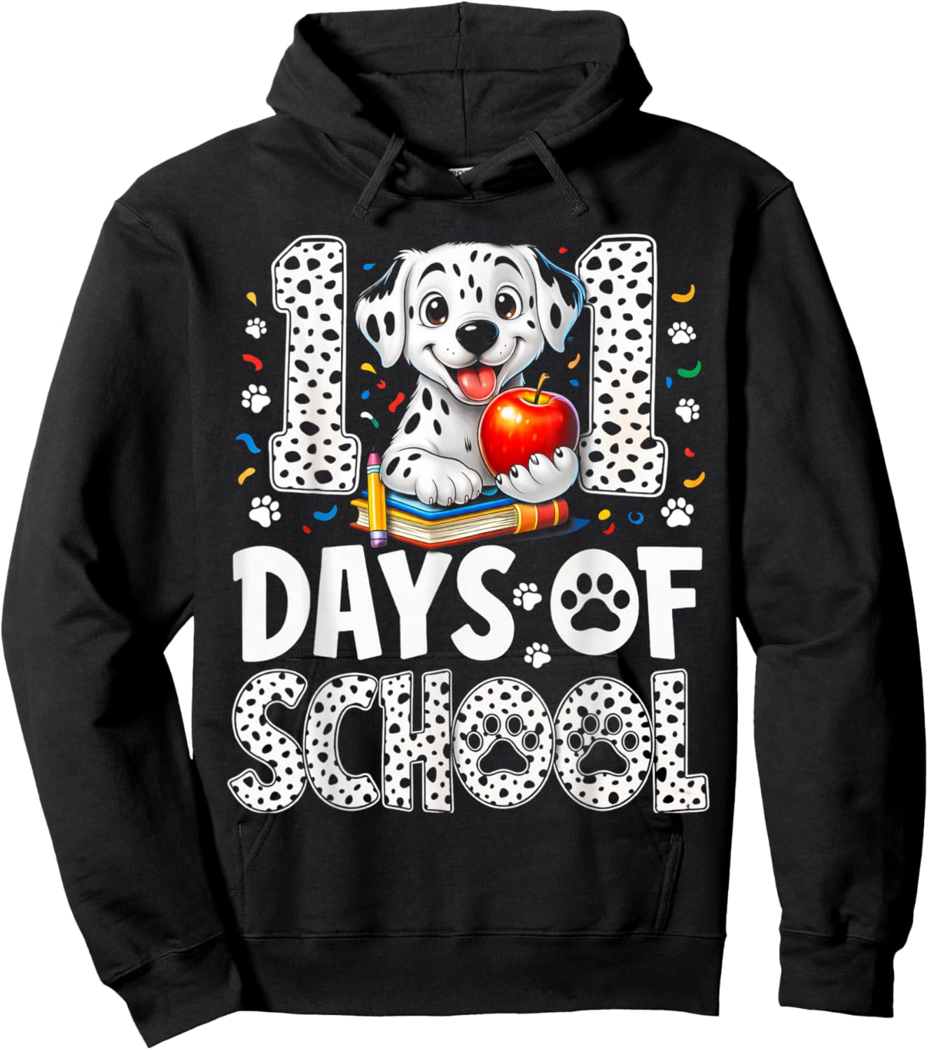 101 Days of School Dog for Teacher Kids Classroom Fun Hoodie - Hoodie | Black