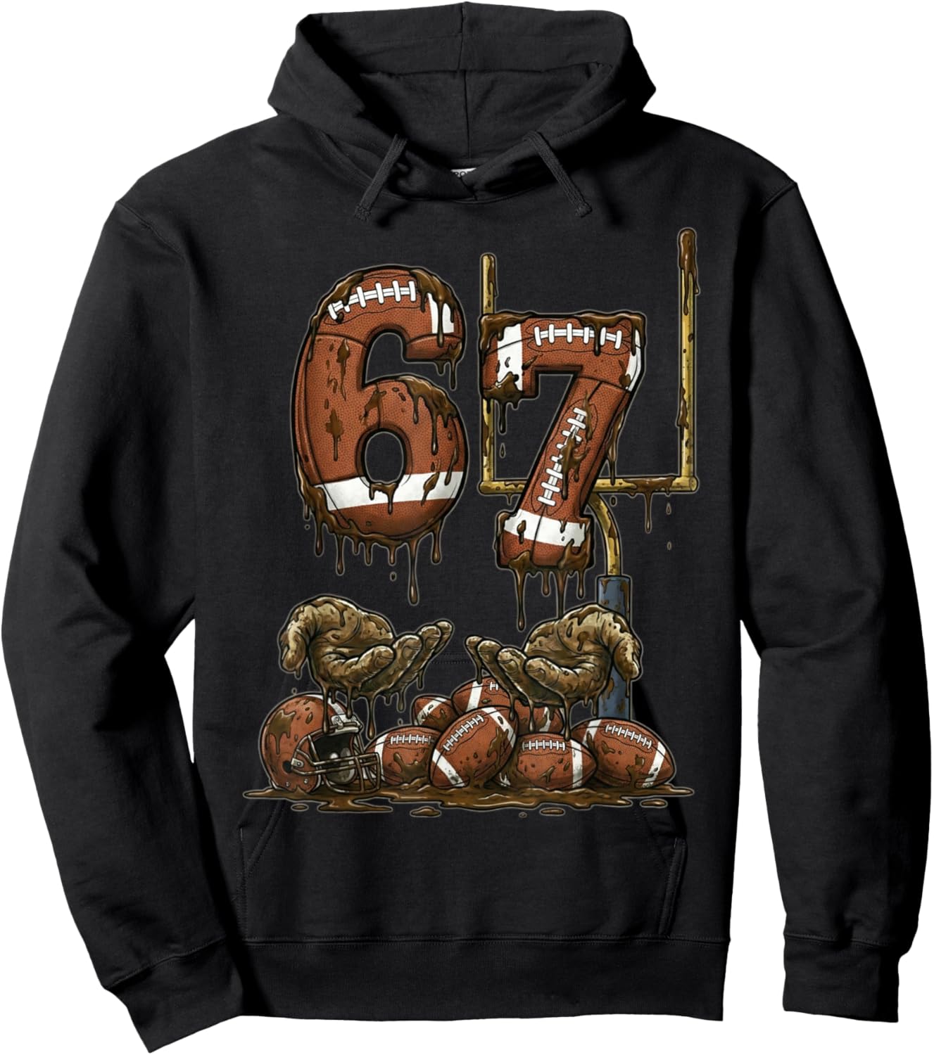 Funny 6 7 Football Six Seven Football 67 Kids Men Women Hoodie - Hoodie | Black