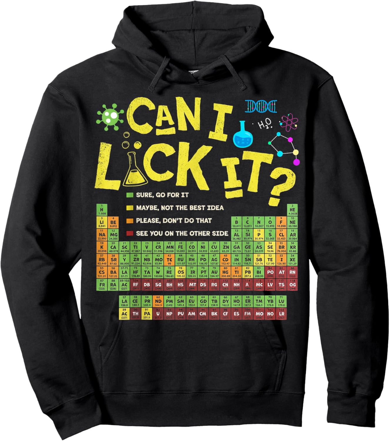 Can I Lick It Periodic Table Funny Chemistry Teacher Student Hoodie - Hoodie | Black