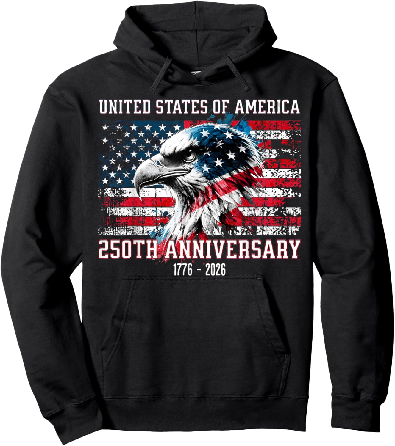 United States of America 1776 250th Anniversary 4th of July Hoodie - Hoodie | Black