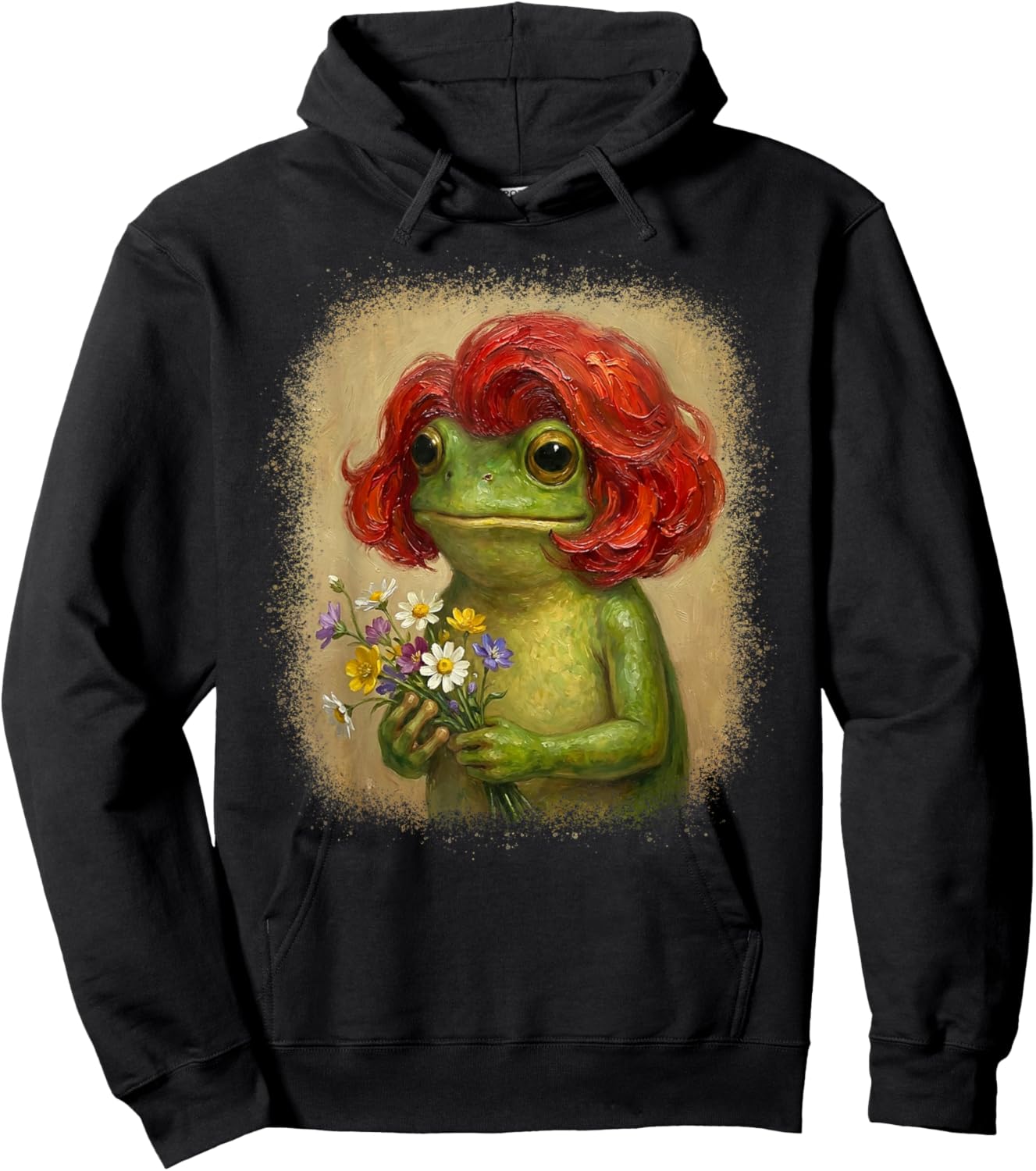 Funny Frog Bob Haircut Meme Women Kids Hoodie - Hoodie | Black