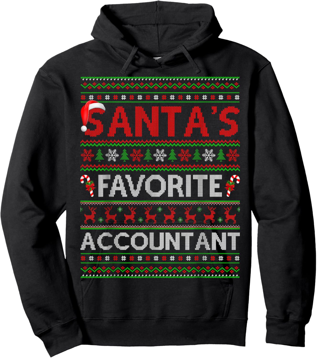 Santa Favorite Accountant Ugly Christmas Sweaters Funny Xmas Hoodie - Hoodie | Black