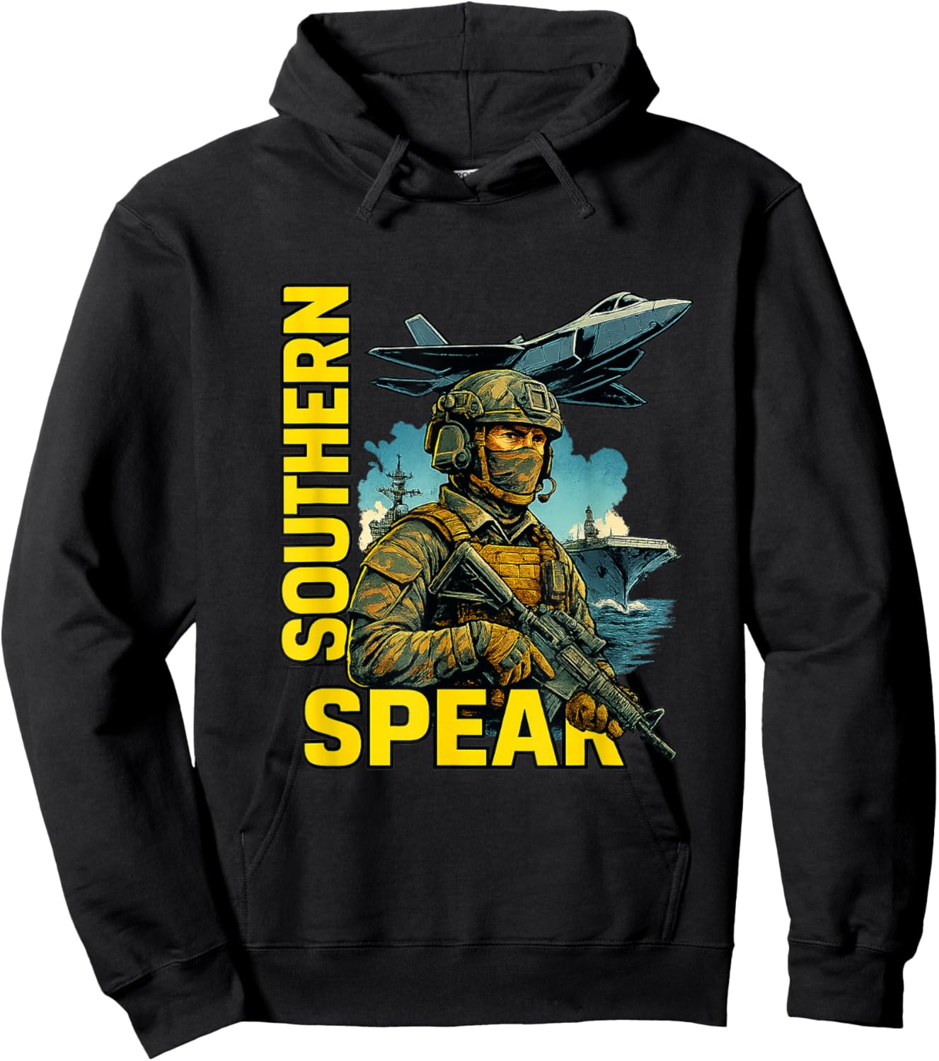 Operation Southern Spear Military Tactical Patriotic Hoodie - Hoodie | Black