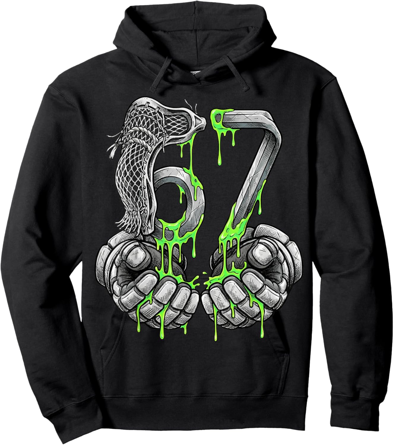 Lacrosse 67 Six Seven Meme Funny Sports Gen Alpha 67 Hoodie - Hoodie | Black