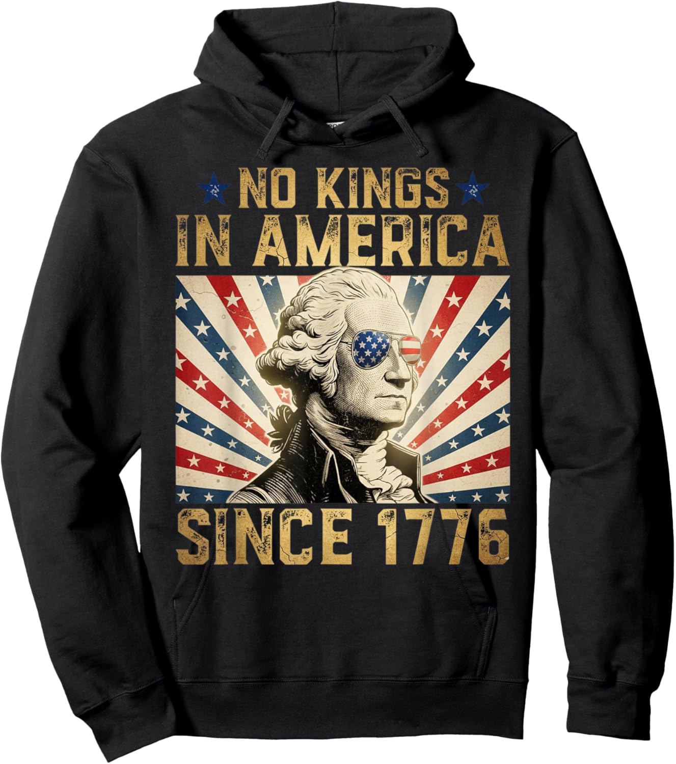 Funny Protesting No Kings in America Since 1776 Hoodie - Hoodie | Black