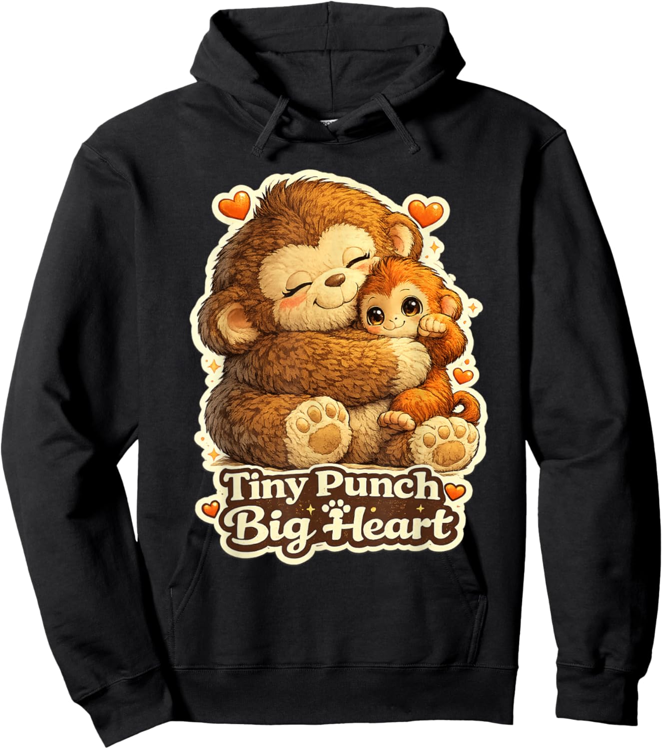 Cute But Punchy Monkey Hoodie - Hoodie | Black