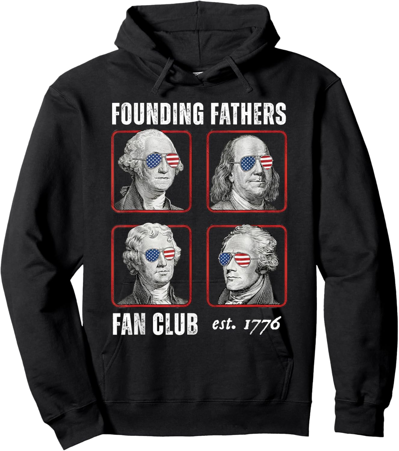 Founding Fathers Fan Club Funny History Teacher Hoodie - Hoodie | Black