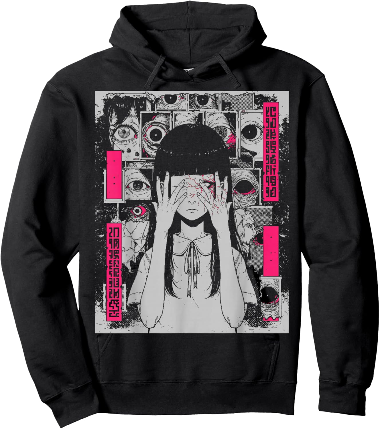 Horror Anime Manga | Japan Japanese Creepy Kawaii Goth Hoodie - Hoodie | Black