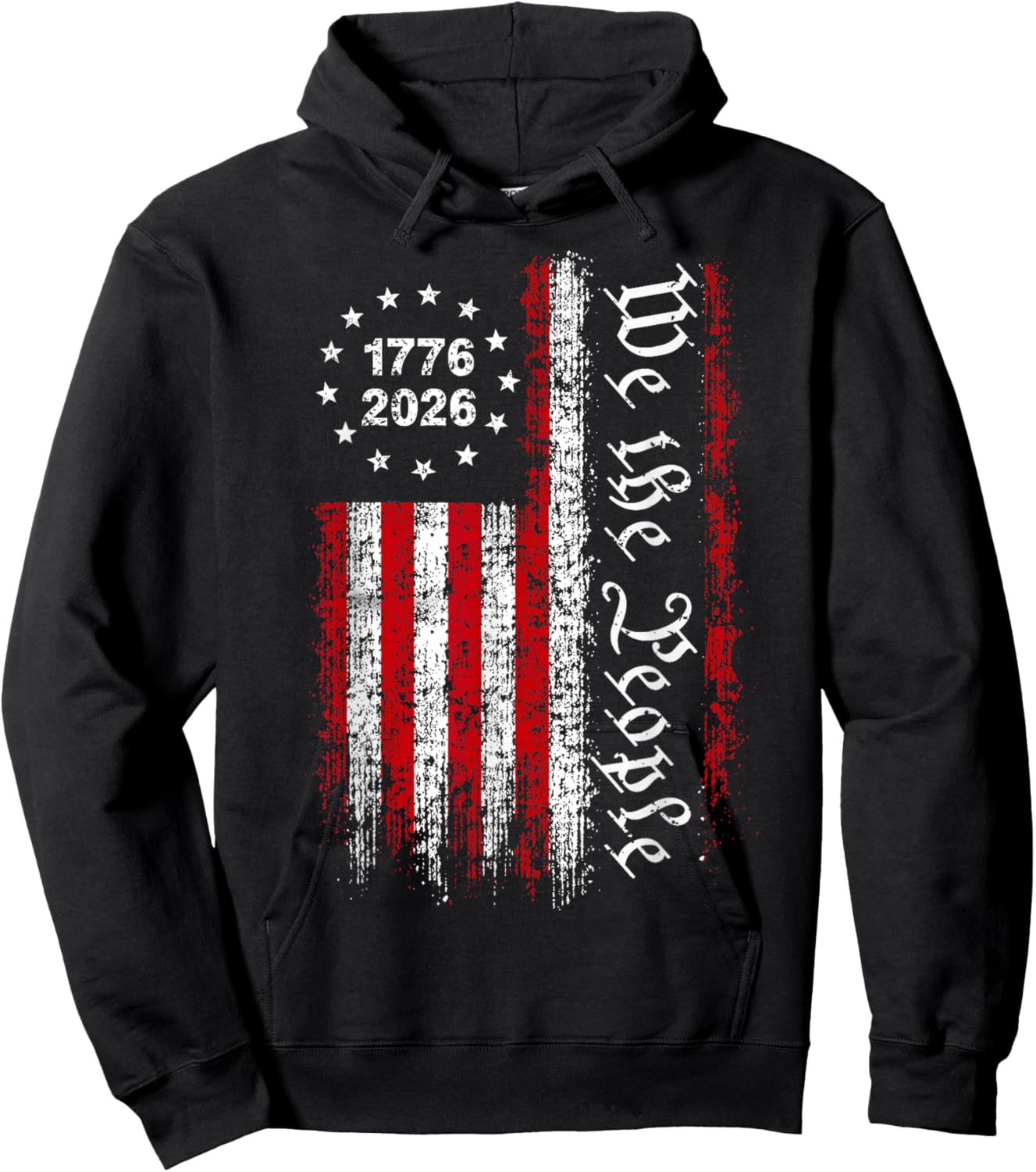 250 Years America Anniversary 1776 2026 4th of July US Flag Hoodie - Hoodie | Black