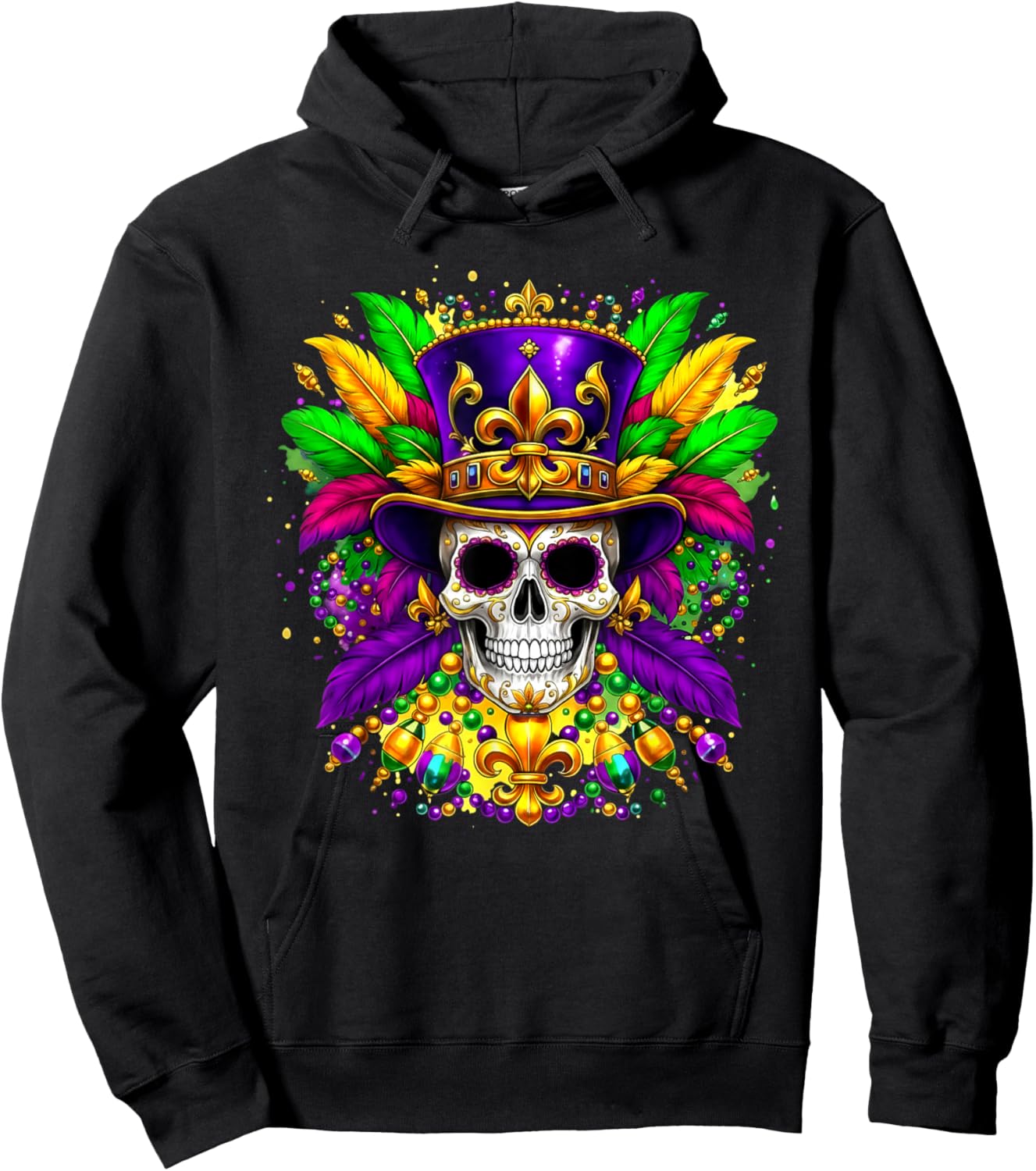 Mardi Gras Costume Sugar Skull Carnival New Orleans Trip Hoodie - Hoodie | Black