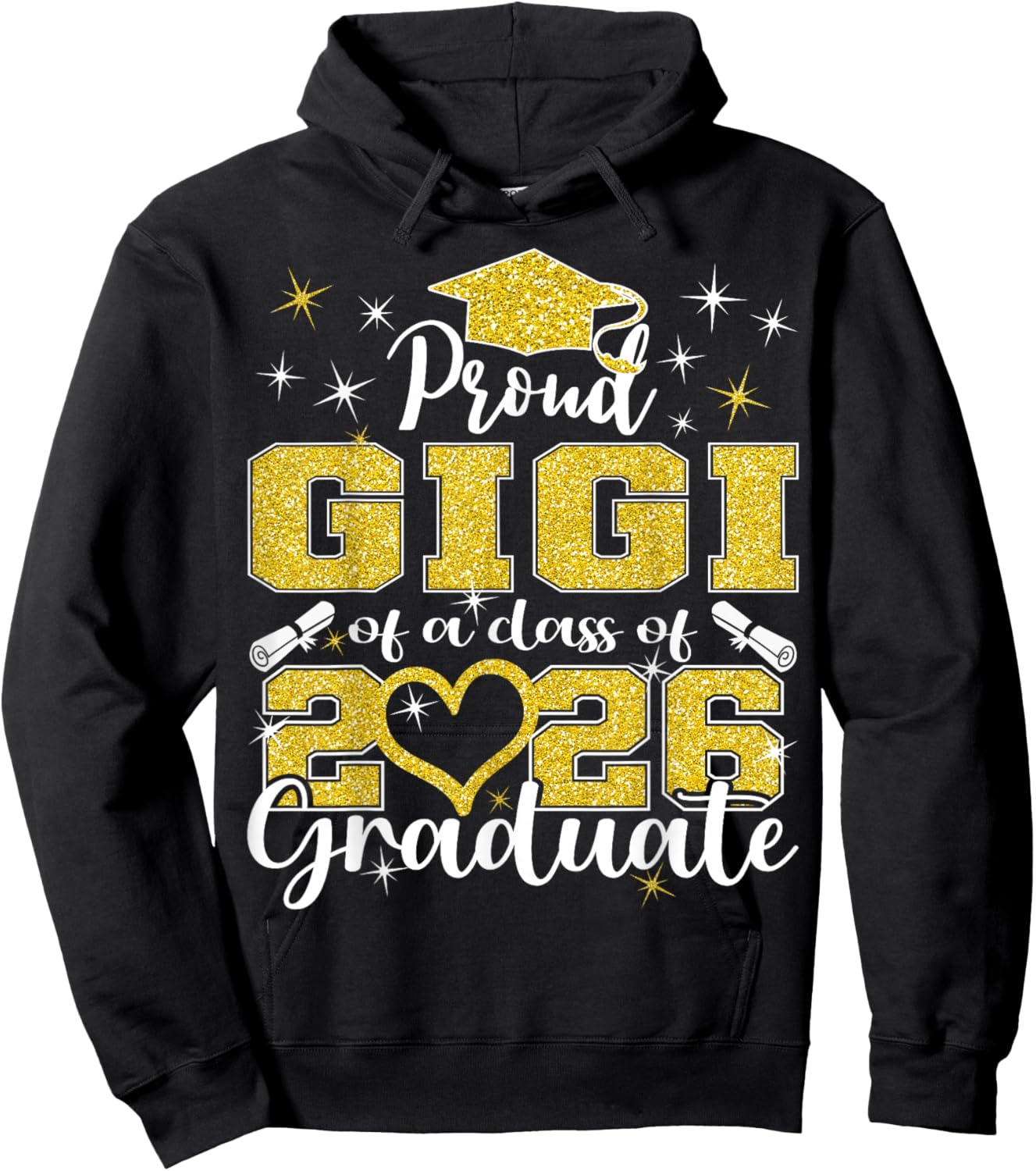 Super Proud Gigi of 2026 Graduate Senior Graduation Family Hoodie - Hoodie | Black