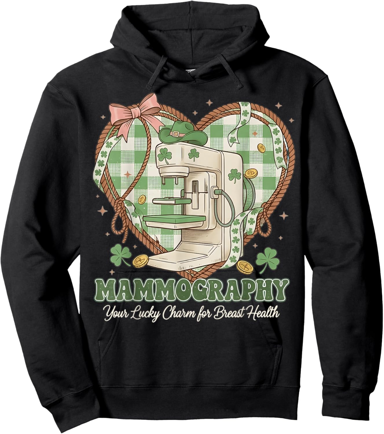 St Patricks Day Funny Mammographer Breast Imaging Squad Hoodie - Hoodie | Black