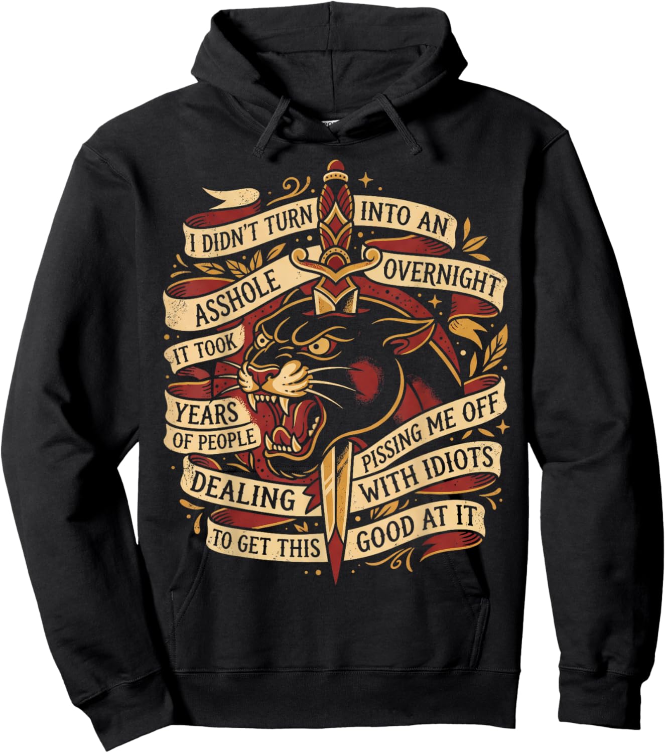 Grumpy I Didn't Turn Into an Asshole Overnight Retro Hoodie - Hoodie | Black