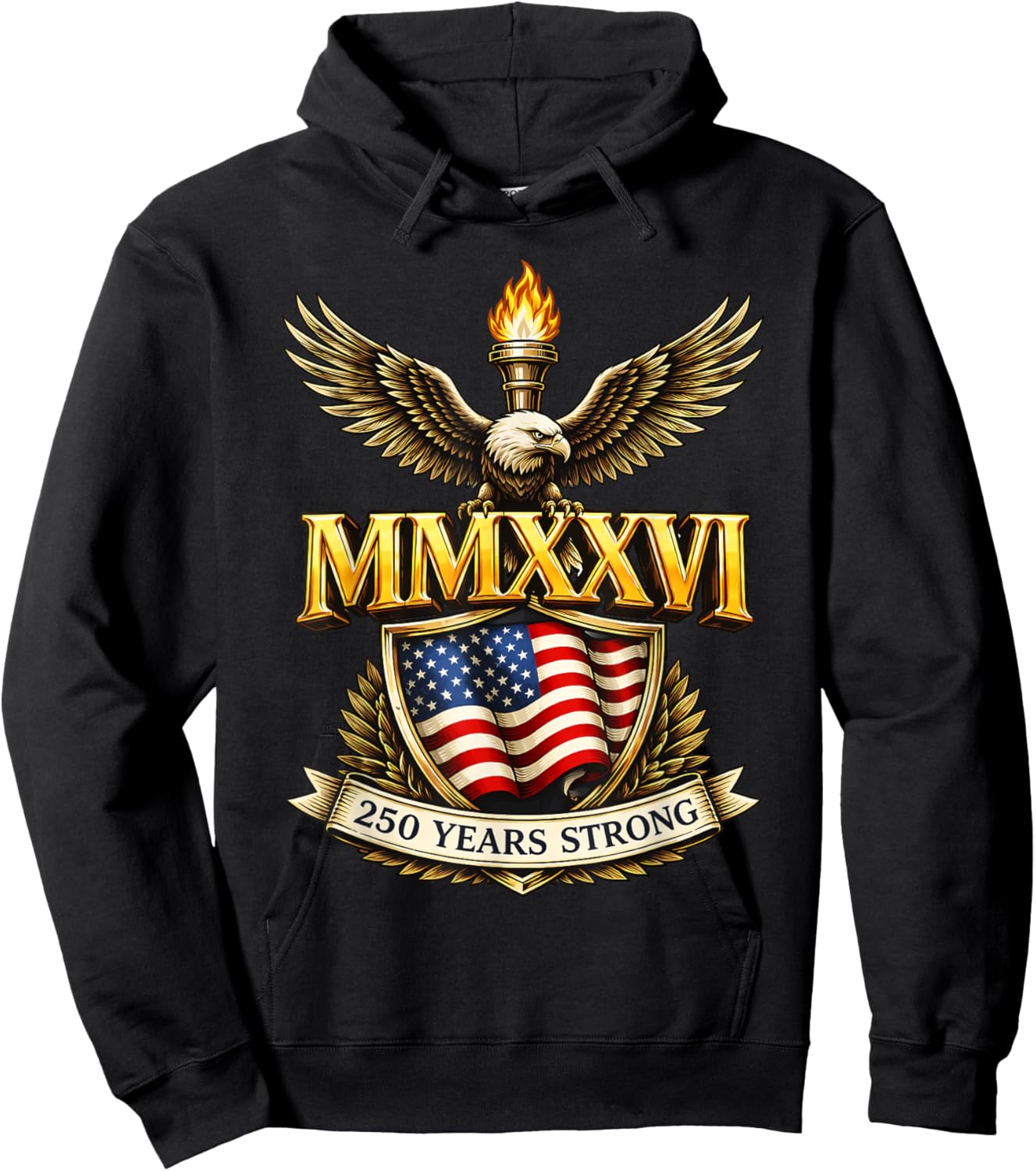 Flag Vintage 250 Years American 1776 2026 250th USA Birthday Hoodie - Hoodie | Black