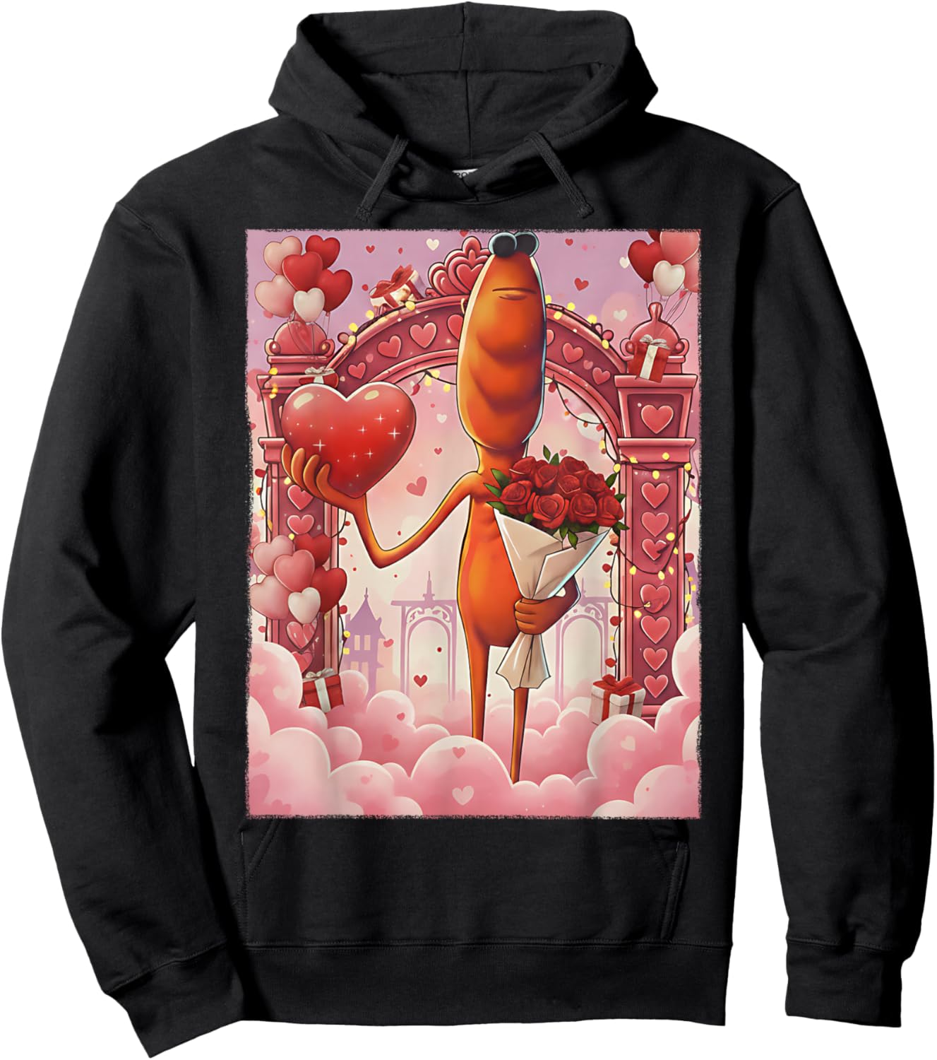 Marcus The Worm Funny Meme Valentine's Day Hoodie - Hoodie | Black