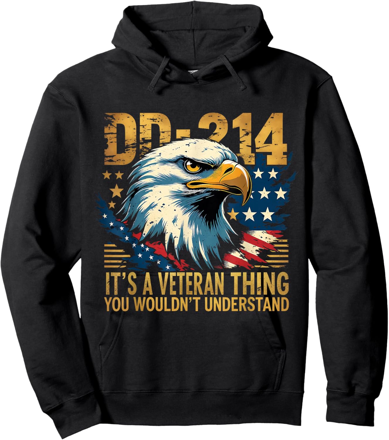Proud Eagle Patriotic It’s A Veteran Thing Hoodie - Hoodie | Black