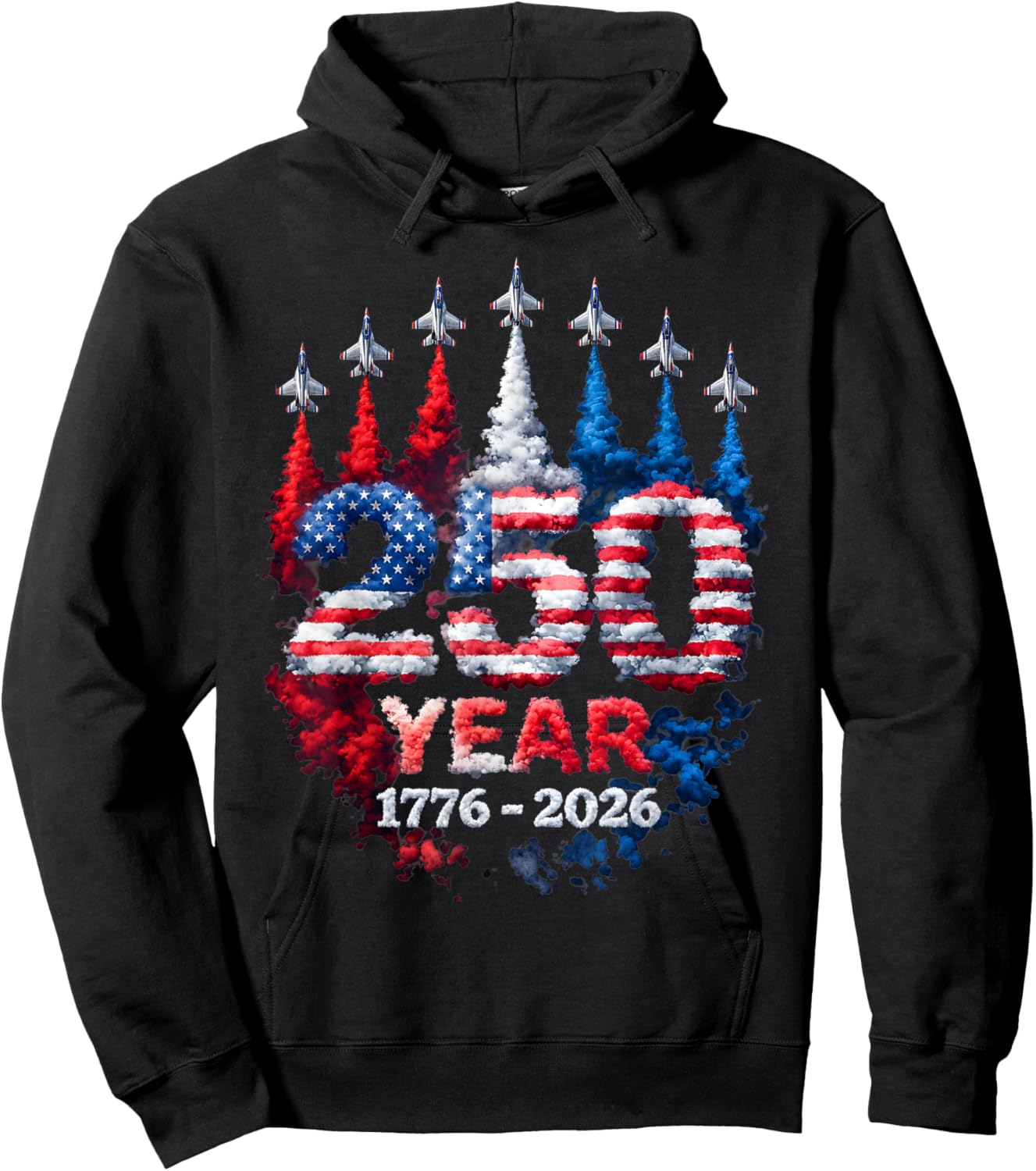 250 Anniversary USA 250th American Flag Patriotic 250 Years Hoodie - Hoodie | Black