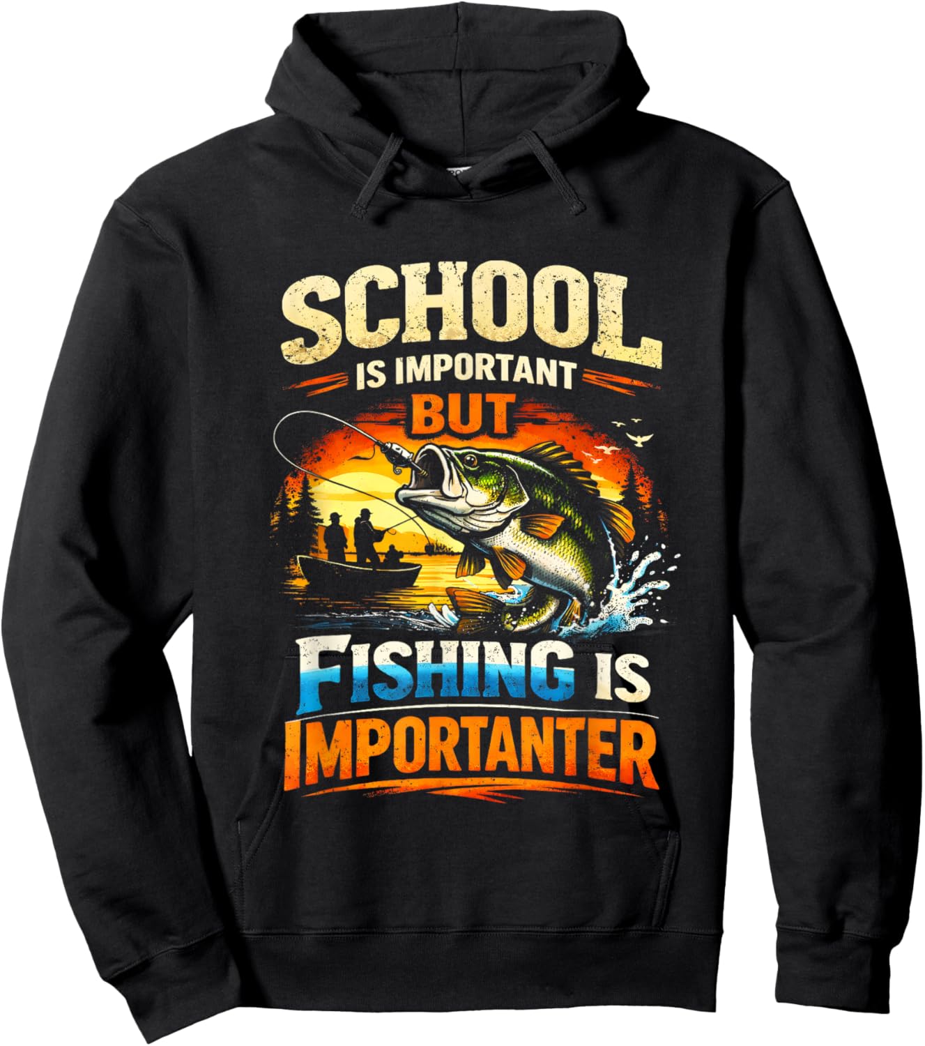 School is Important But Fishing is Importanter Hoodie - Hoodie | Black