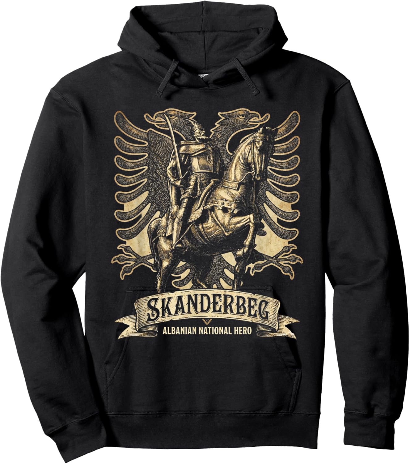 Skanderbeg Albania and Kosovo Flag for a Proud Albanian Hoodie - Hoodie | Black