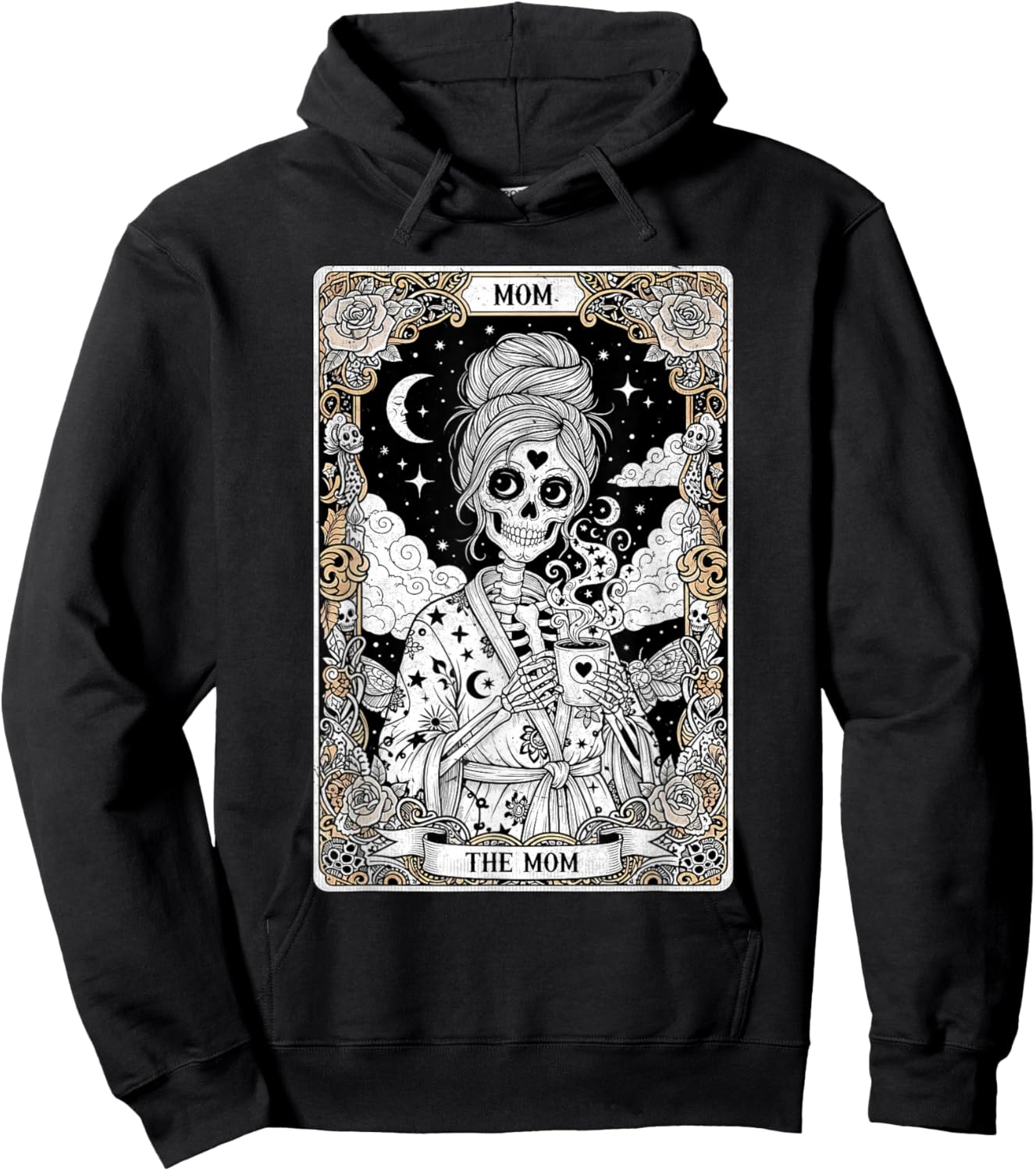 The Mom Tarot Card Skeleton Vintage Gothic Mother Day Hoodie - Hoodie | Black