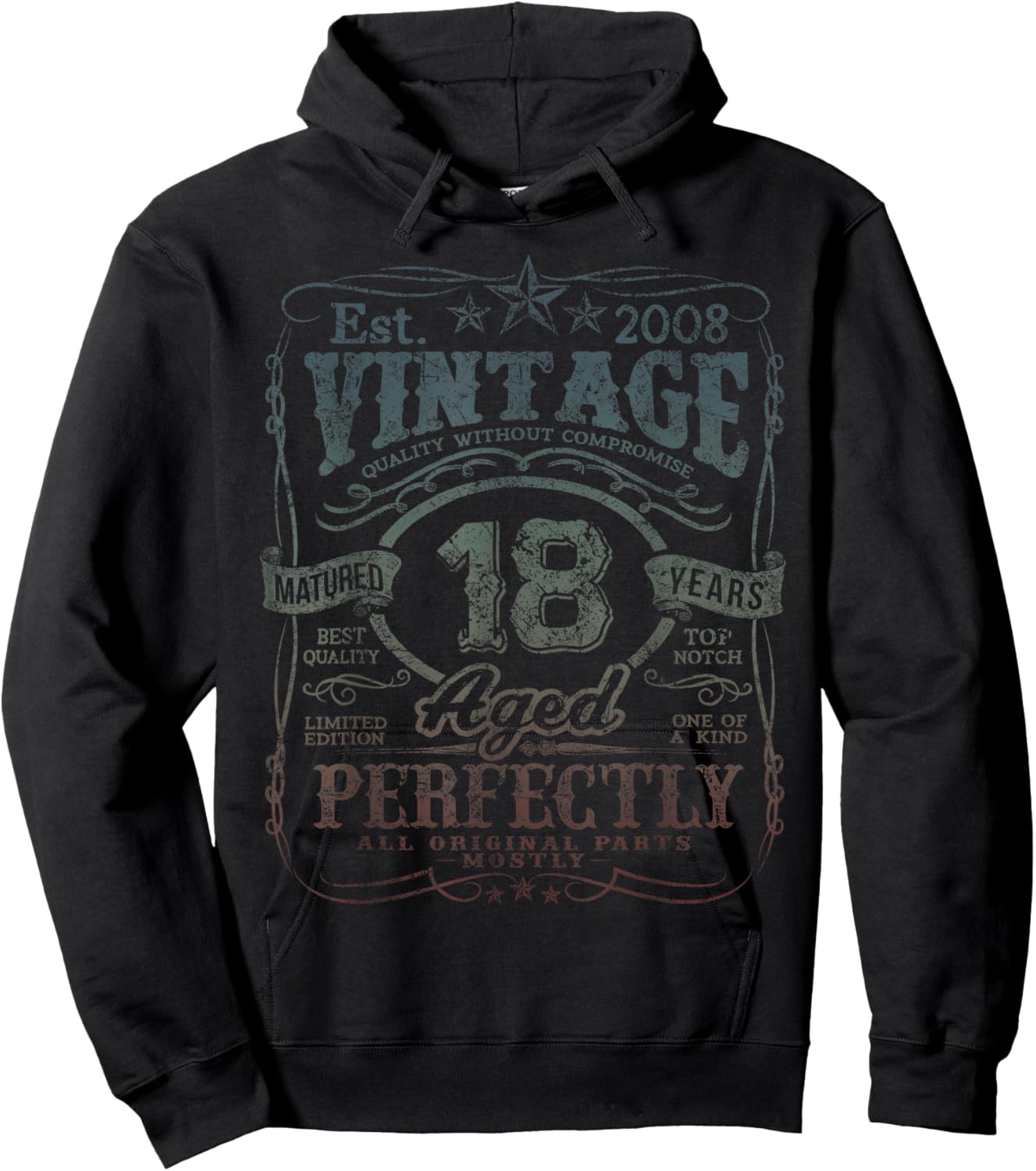 Vintage 2008 Limited Edition Shirt 18 Year Old 18th Birthday Hoodie - Hoodie | Black