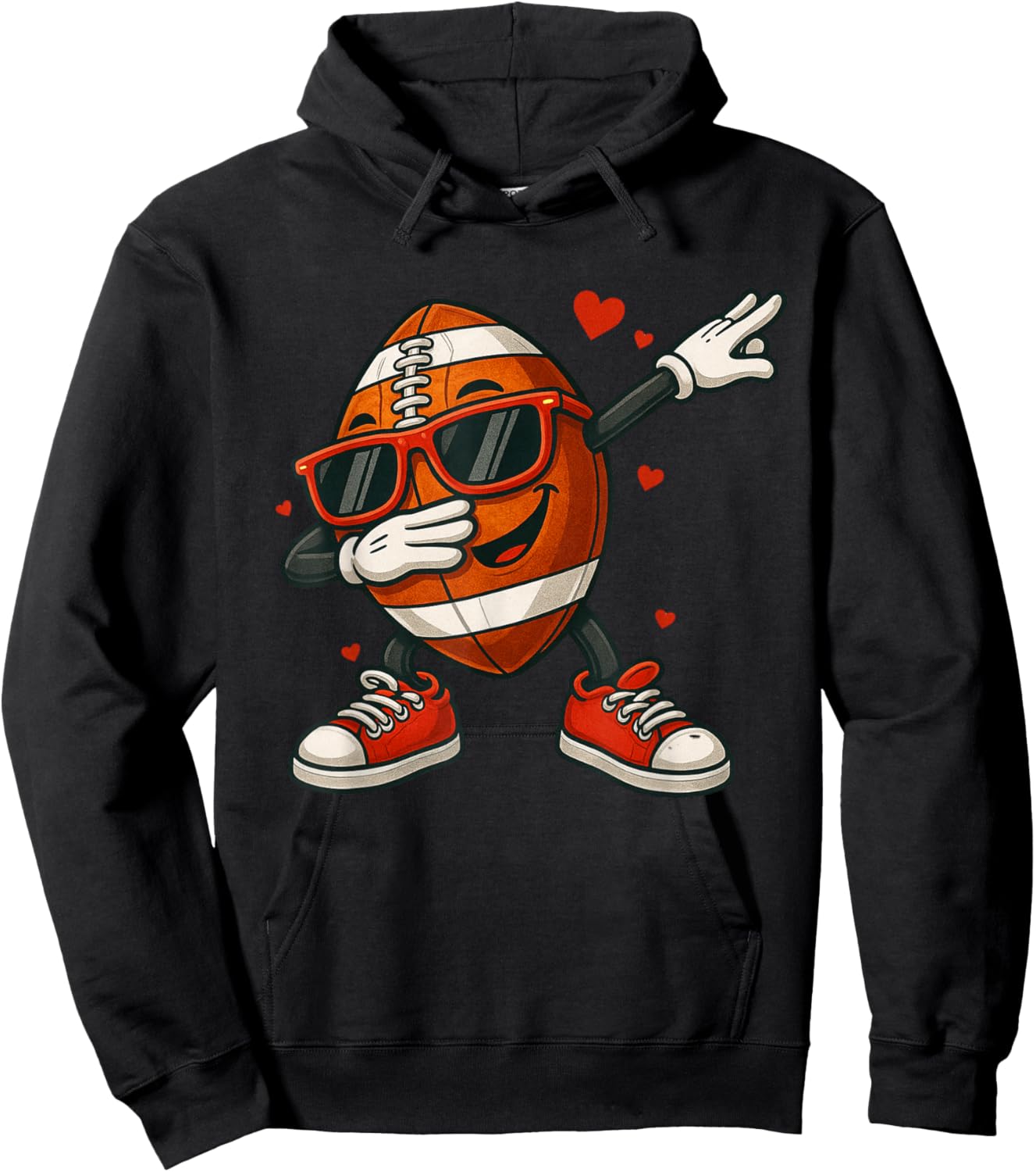 Football Dabbing Valentines Day Funny Dab Cute Boys Kids Hoodie - Hoodie | Black