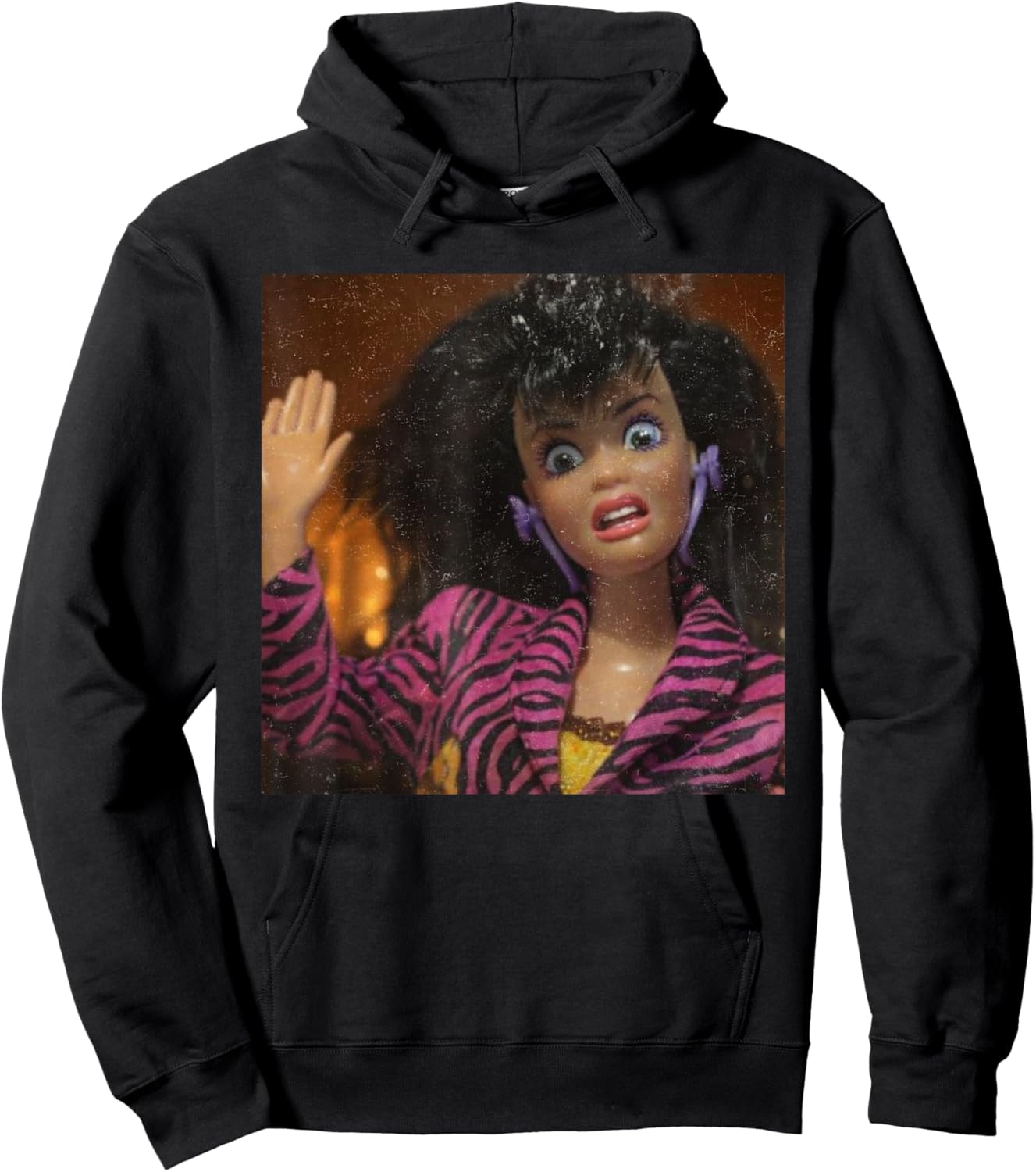 Funny Disgusting Doll Face Meme Gen Z Brainrot Hoodie - Hoodie | Black