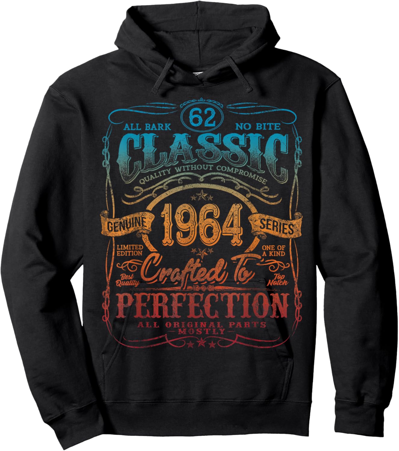 Vintage 1964 Limited Edition Shirt 62 Year Old 62nd Birthday Hoodie - Hoodie | Black