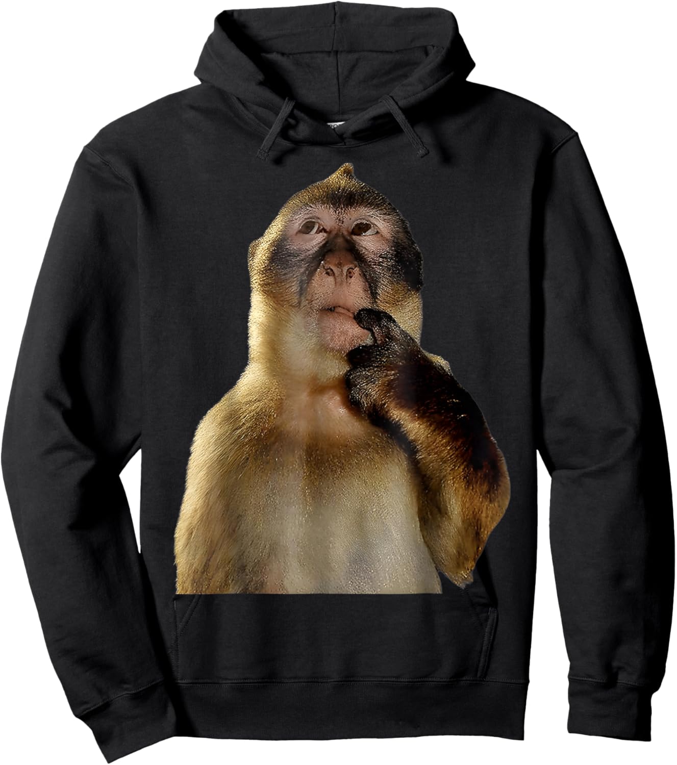 Thinking Monkey Meme Trending Funny Men Woman Kids Hoodie - Hoodie | Black