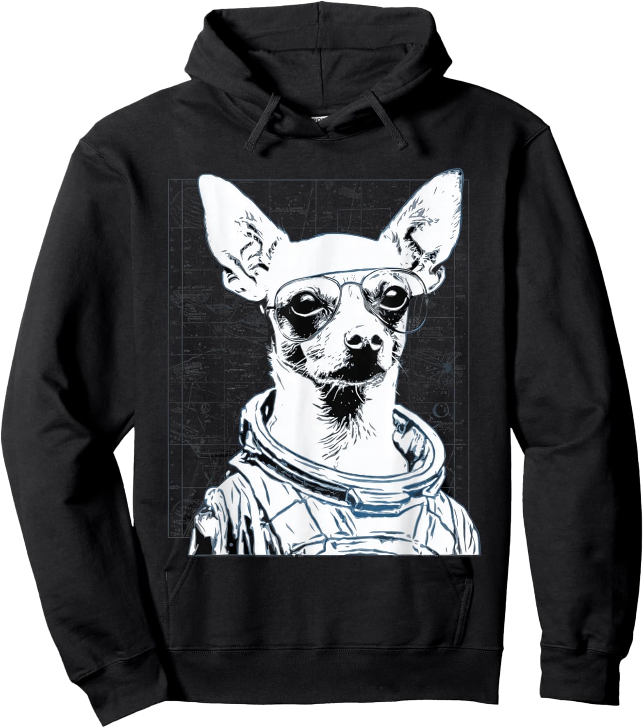 Space Dog Astronaut Chihuahua Funny Sci Fi Design Hoodie - Hoodie | Black
